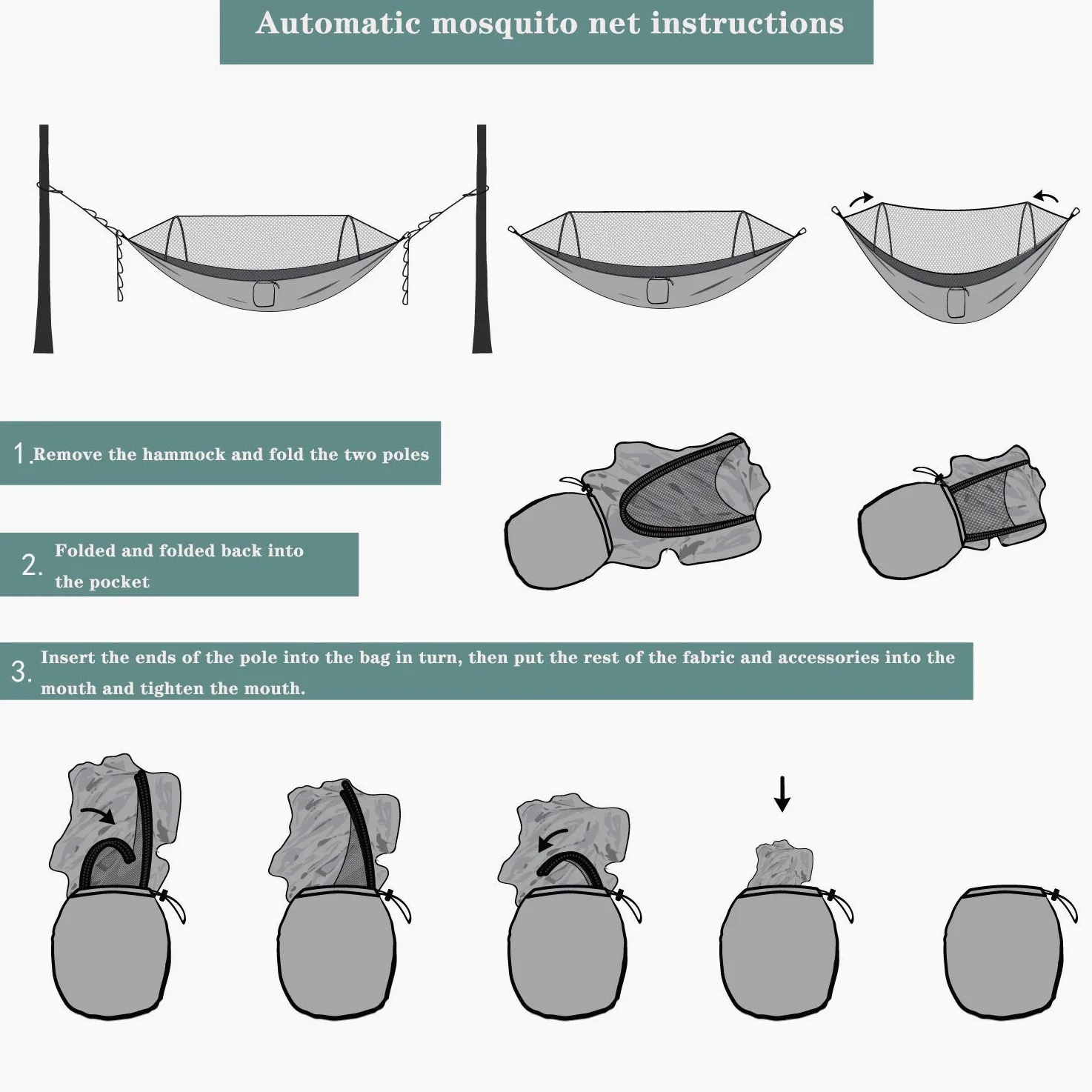Hamac de Camping avec moustiquaire, Pop-up léger, Portable, Double Parachute, hamac de Couchage pour extérieur, randonnée, Voyage, b