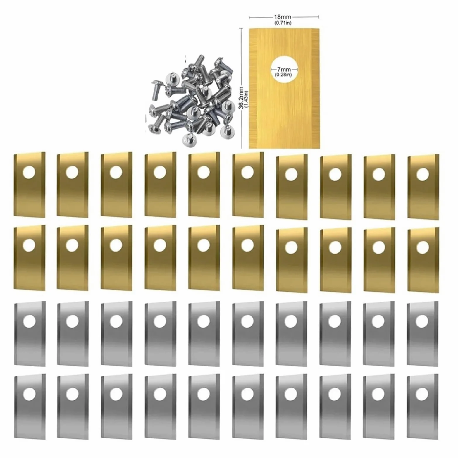 Lame De Tondeuse À Gazon 18/36 Pièces, Compatible avec Le Robot Worx Landroid, Ensemble De Lames De Coupe for Tondeuse À Gazon, Lames De Coupe De Jardin(36pcs Silver)