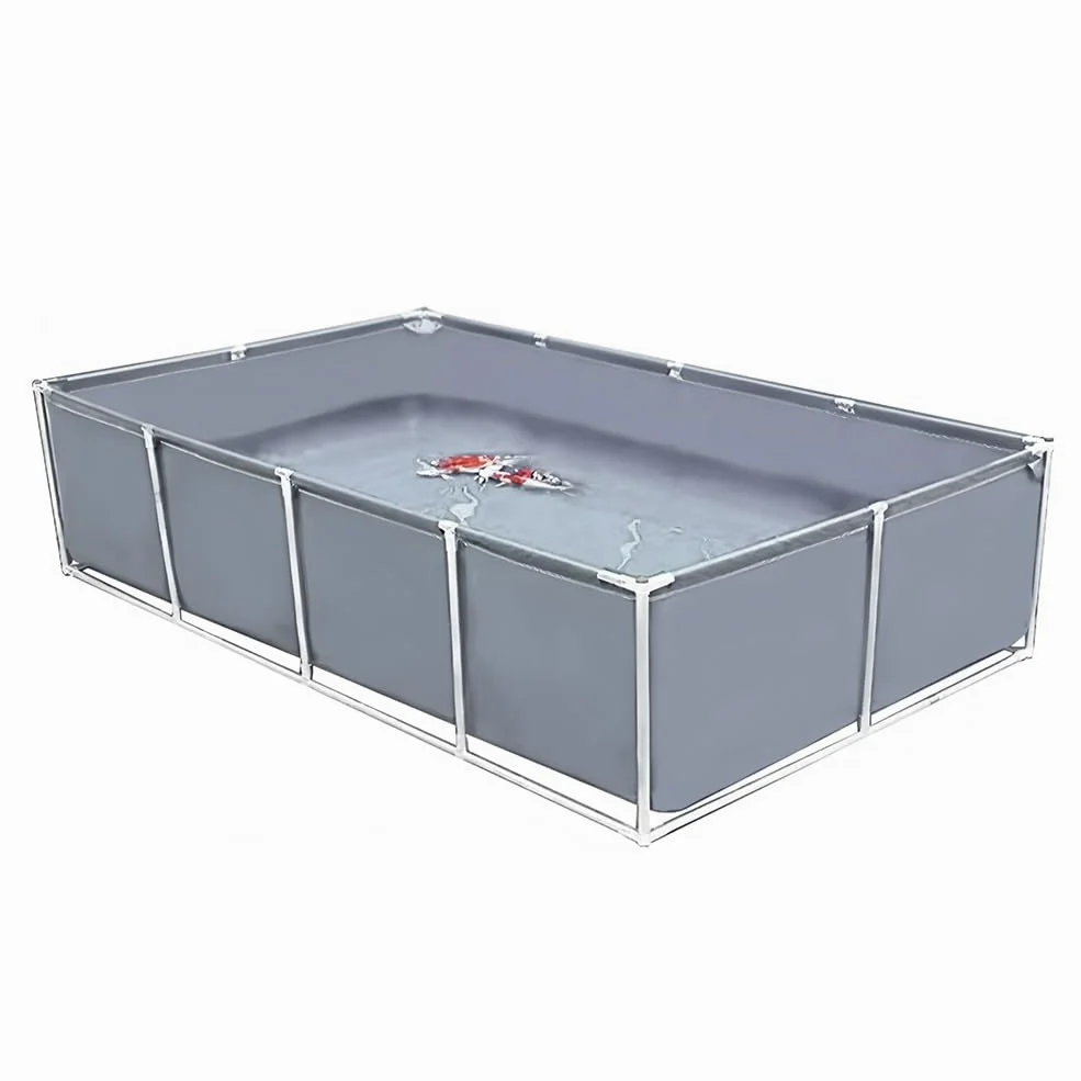 Bassin à poissons en toile PVC avec valve de vidange – Piscine pliable pour l'élevage de carpes koï, l'irrigation du jardin, le stockage de l'eau – Fontaine extérieure durable