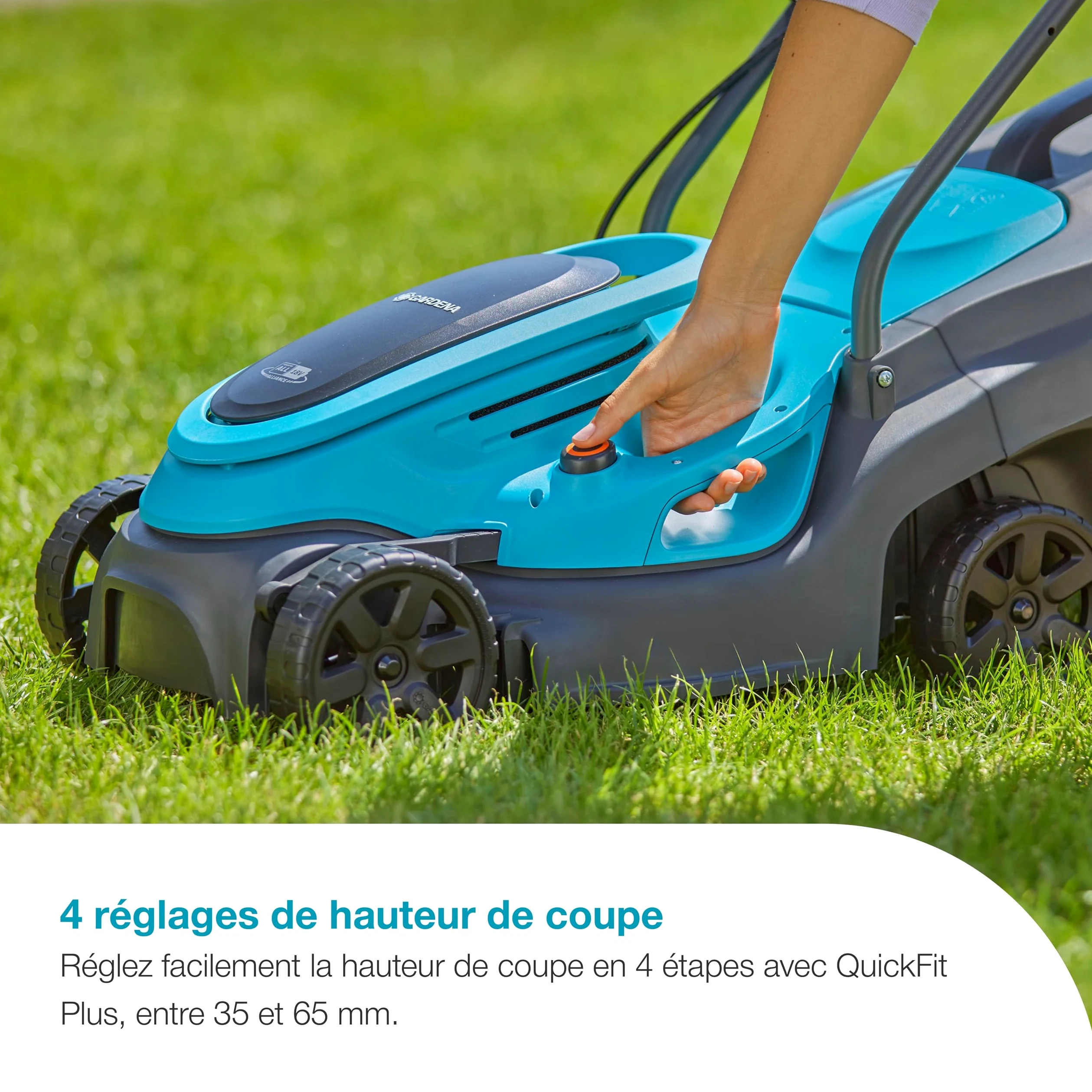 Gardena Tondeuse à Gazon sans Fil EasyMax+ 32/18V Ready-to-Use Set: Largeur de Coupe 32 cm, avec Batterie Power for All, légère et maniable, idéale pour Les pelouses jusqu'à 200 m² (14634-20)