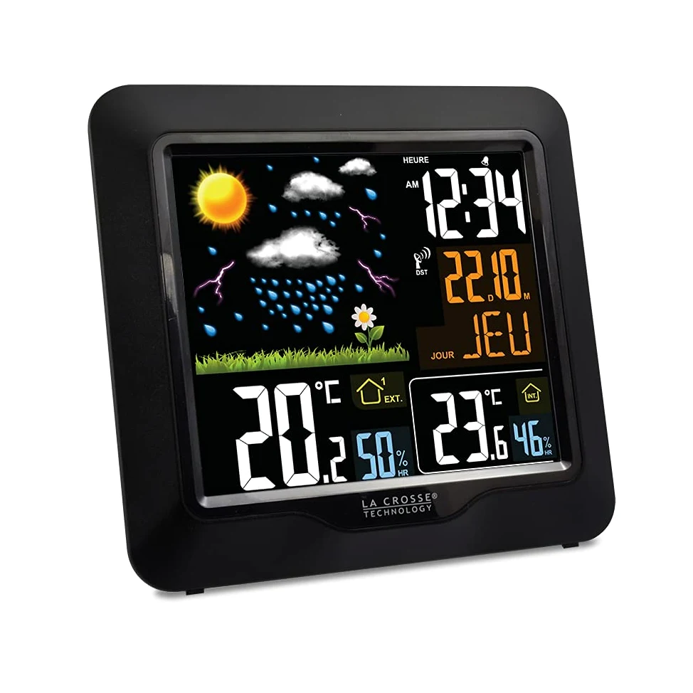 La Crosse Technology - WS6820 Station Météo Radio-pilotée avec Ã‰Cran LCD Coloré - Noir