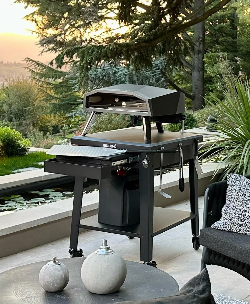 BELDEKO Table à Roulettes pour Four à Pizza et BBQ - Marque Française