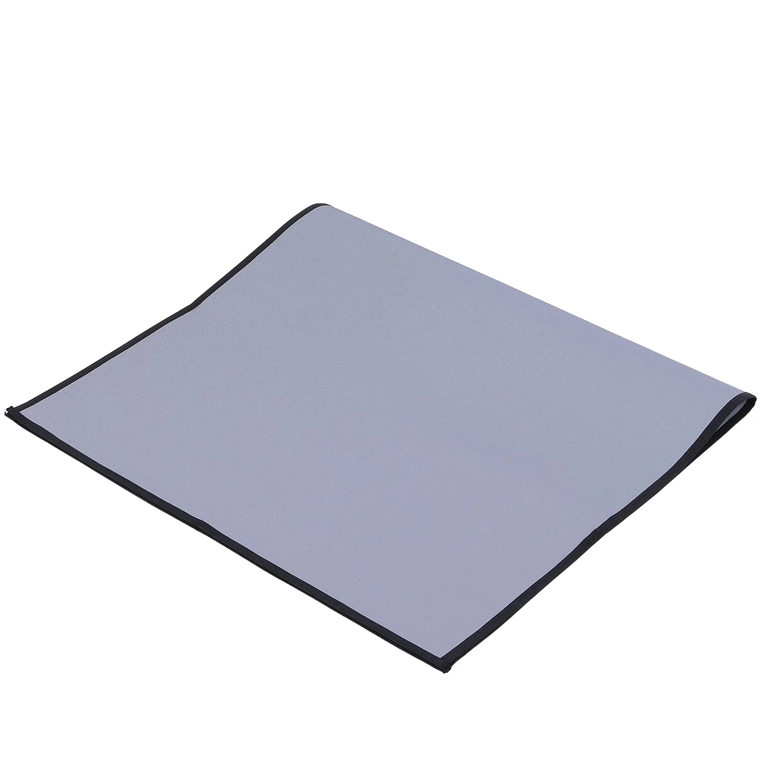 Tapis de protection pour barbecue extérieur résistant au feu pour terrasse, terrasse, pelouse, tapis résistant à la chaleur en fibre de verre enduit de silicone, résistant à (Gris angle droit grand