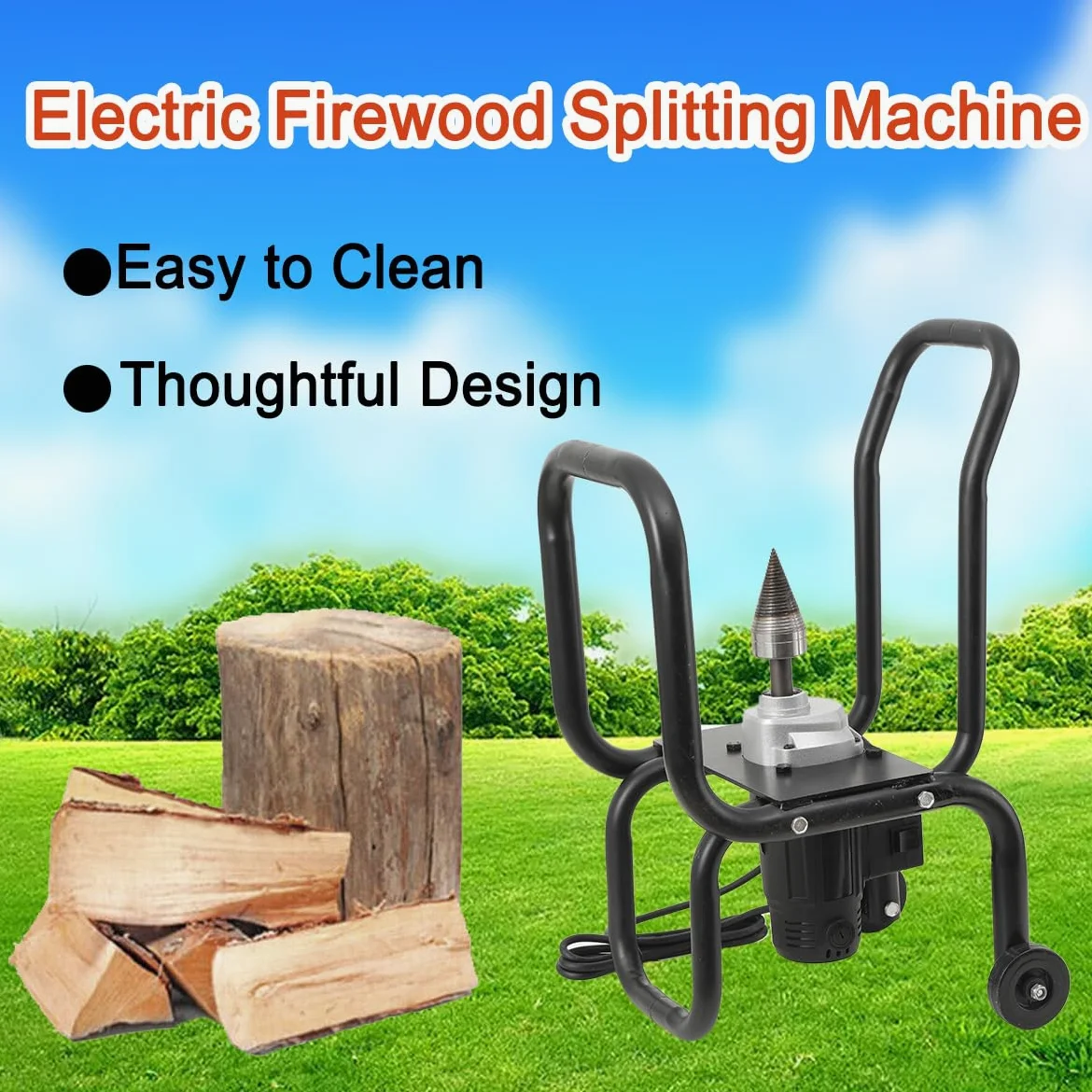 Fendeur de bûches à bois électrique, 220V 2000w 420U/min Fendeuse À Bois Électrique, Fendeur de Bois Jusquà 20cm, Approprié pour Fendeur de Bois de Bûcher Dans les Usines de Bois