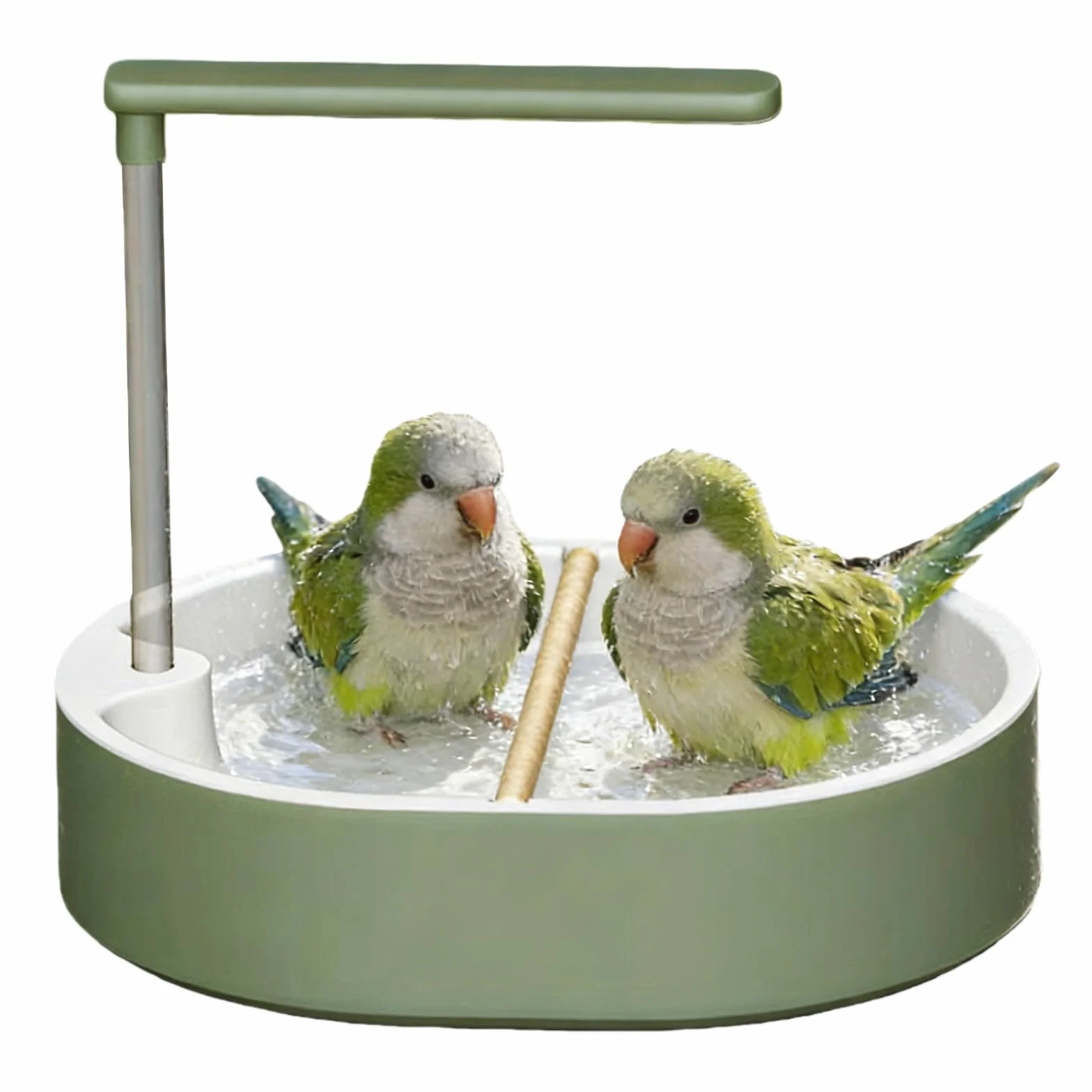 Bain de volière Universel pour Oiseaux : Fontaine de Douche Automatique pour perruches, Grand Bain pour Perroquet, Baignoire à Eau circulante pour perruches, Conures, cacatoès et Diamants de Gould