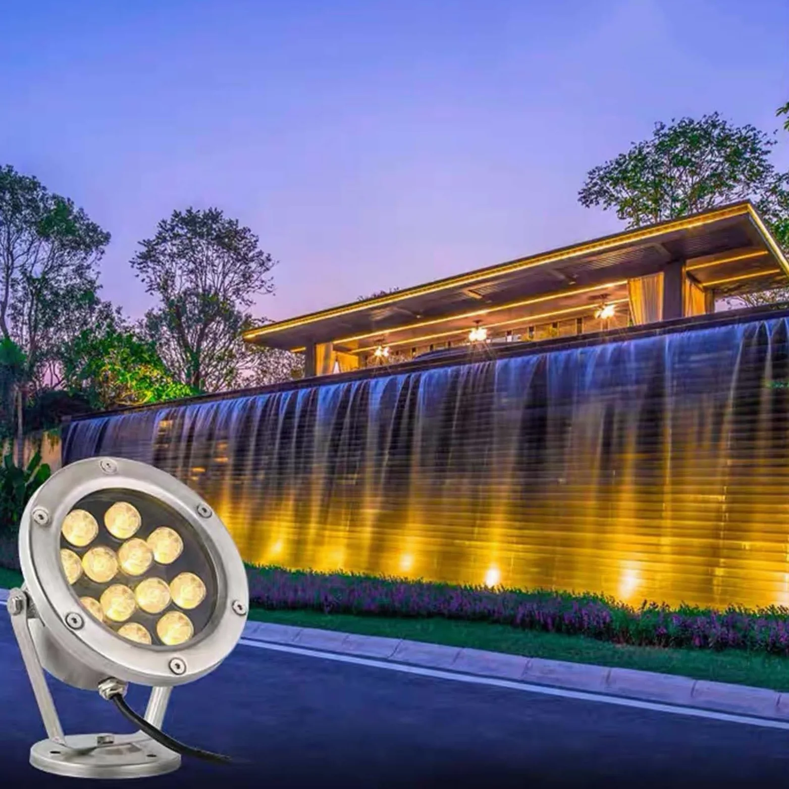 Éclairage LED Subaquatique – Lampe LED 12/24 V pour Fontaine, Projecteur Submersible pour Bassin, Étanchéité IP68, Éclairage pour Jardin, Pelouse Et Rocaille(RGB(AC 24v),15w)