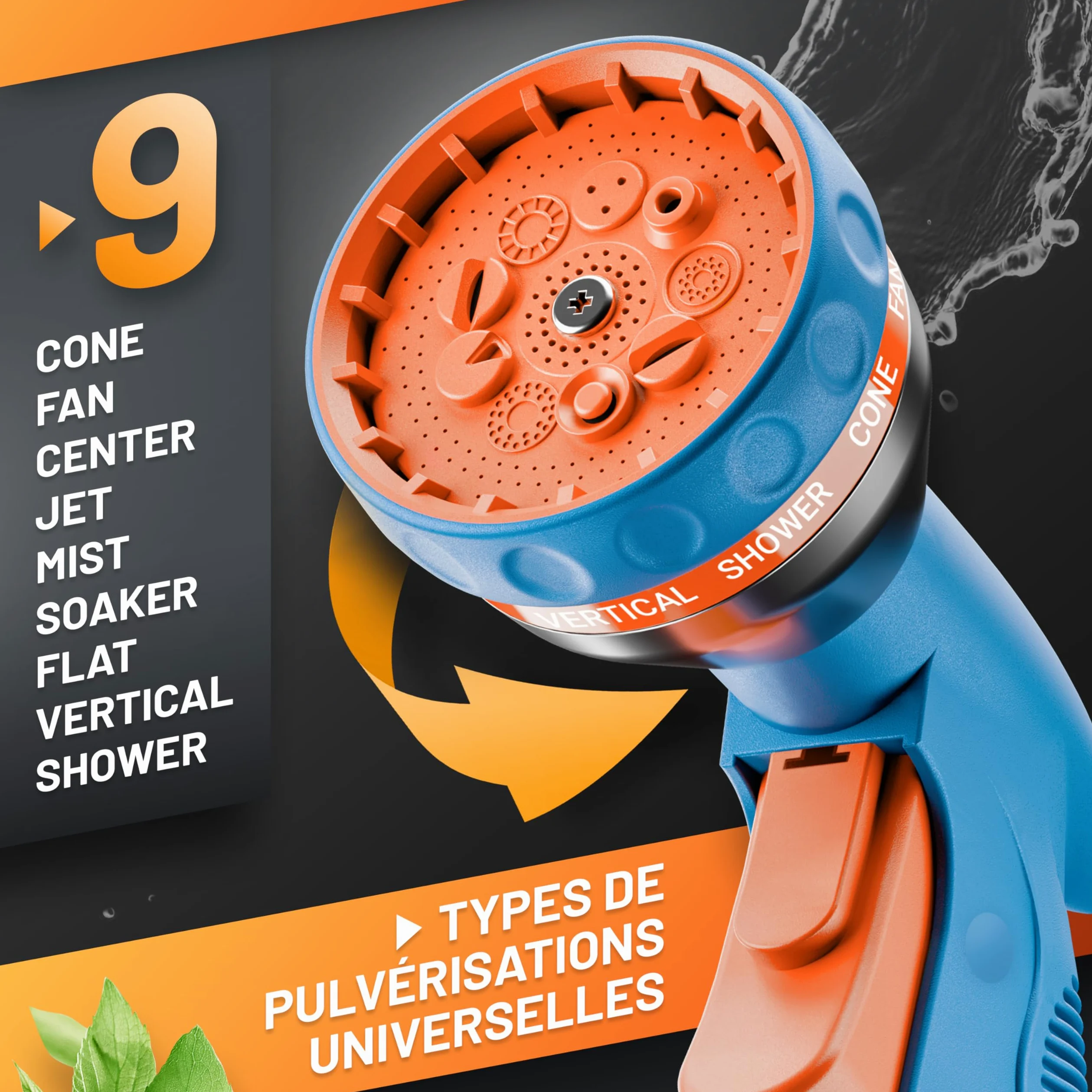 GRÜNTEK Tuyau d'Arrosage Extensible Retractable 22M. Tuyau Extensible | Tuyau extensible 7,5-22,5 m - Pistolet 10 jets - Connecteurs laiton - Anti-déchirure - Garantie 90 jours