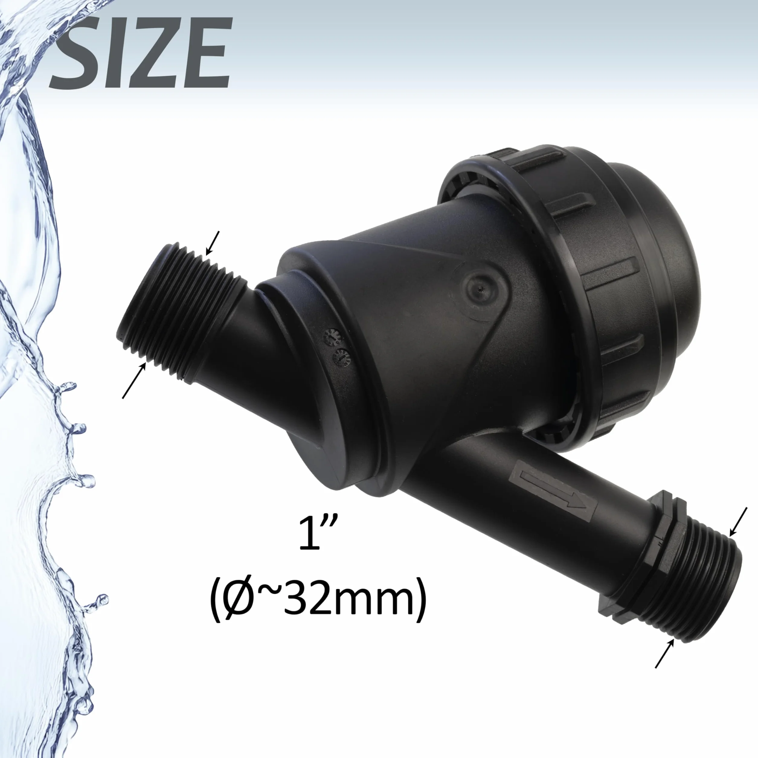 AERZETIX Filtre à Tamis 1" Irrigation Arrosage Goutte à Goutte 6 Bars 120mesh 6m3/h Plastique