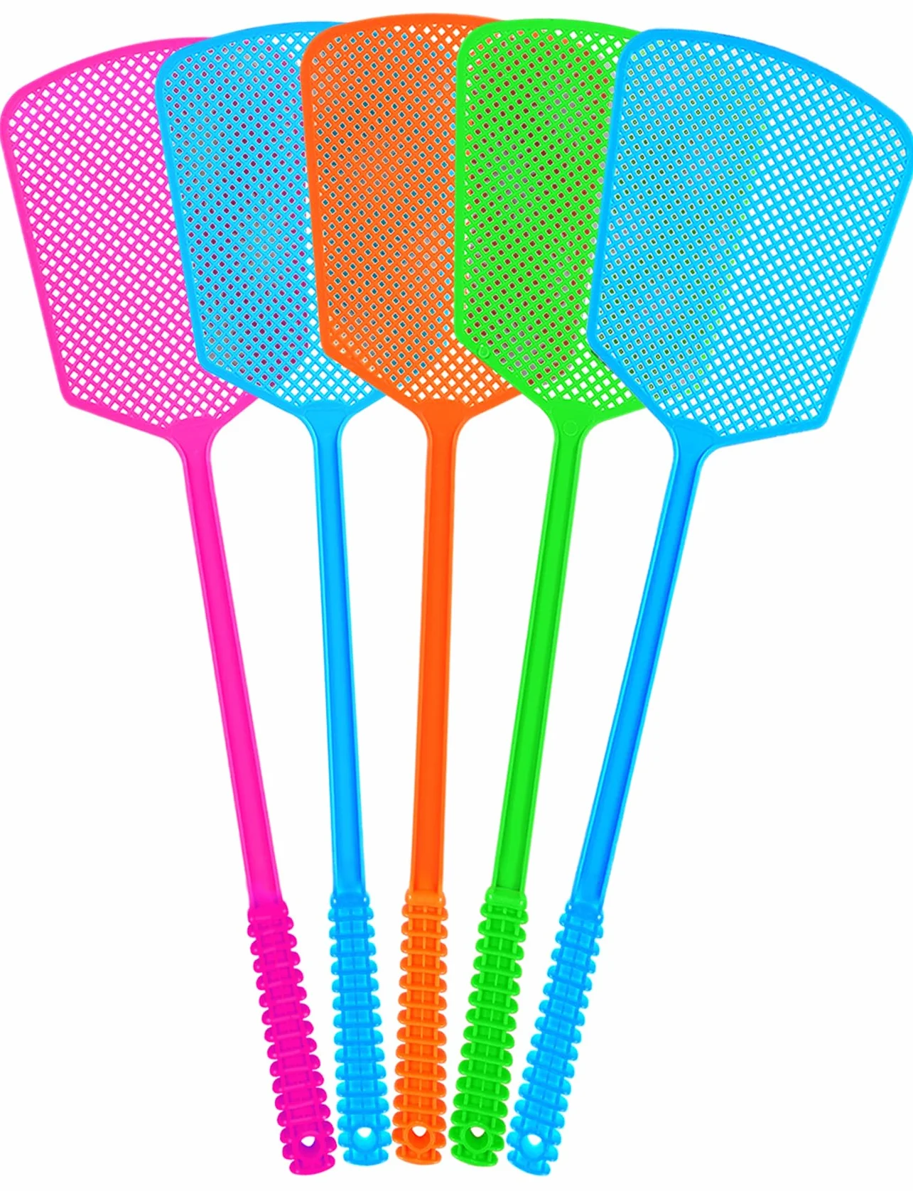 Tapette à Mouches Plastique Long Manche 5 Pièces Antiparasitaire Robuste