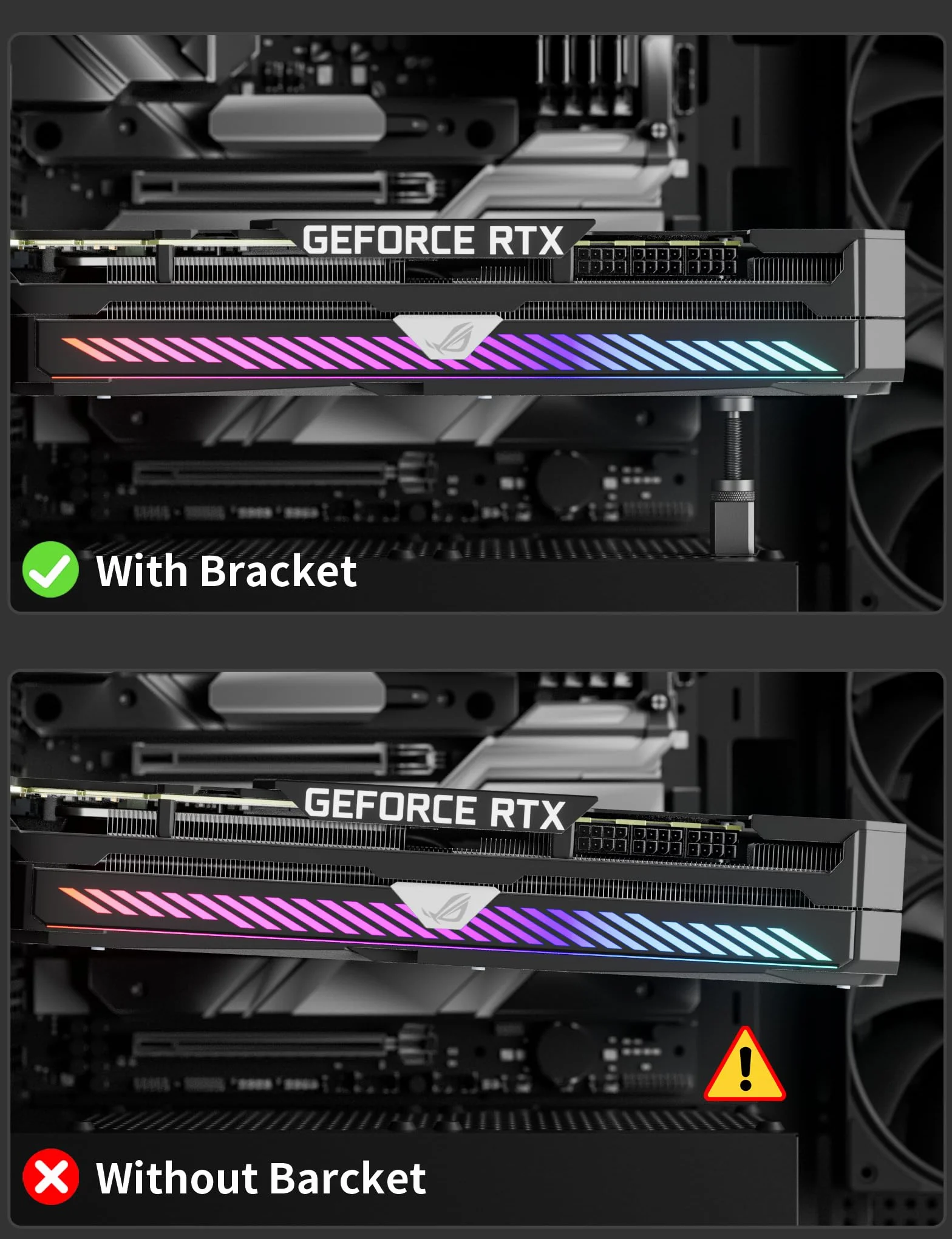 Support GPU Réglable Aluminium Aimanté Noir GH50K 28-50mm
