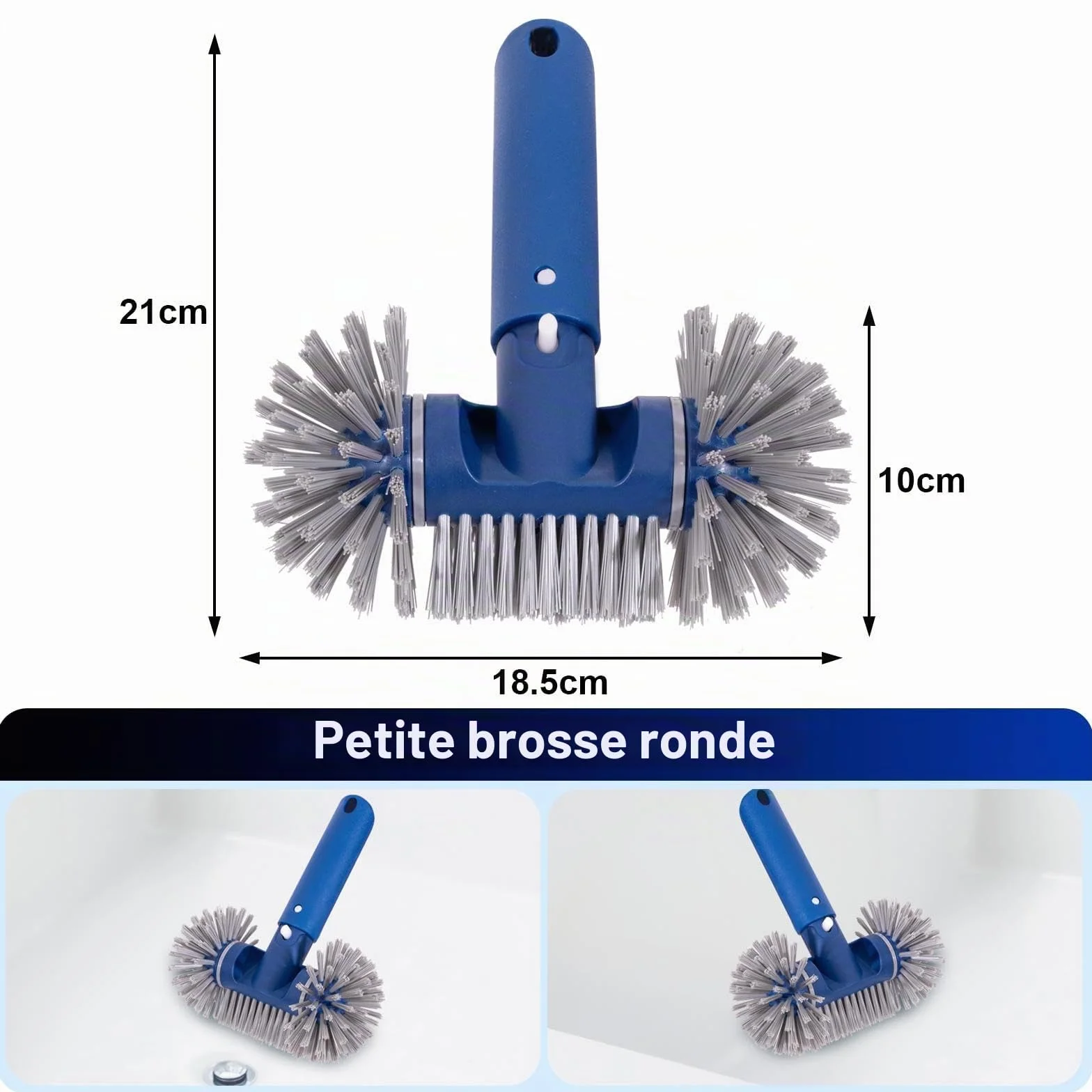 POOLAZA Kit de Nettoyage pour Piscine, Skimmer et Brosses avec Poignée Antidérapante, Pôles en Aluminium 91.5cm