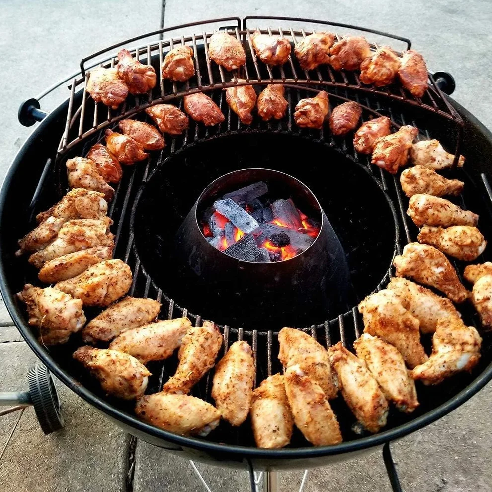 Onlyfire Panier à Charbon INOX pour Weber Kamado Joe Big Green Egg Char-Basket Vortex 57 67 cm Barbecue Fumoir