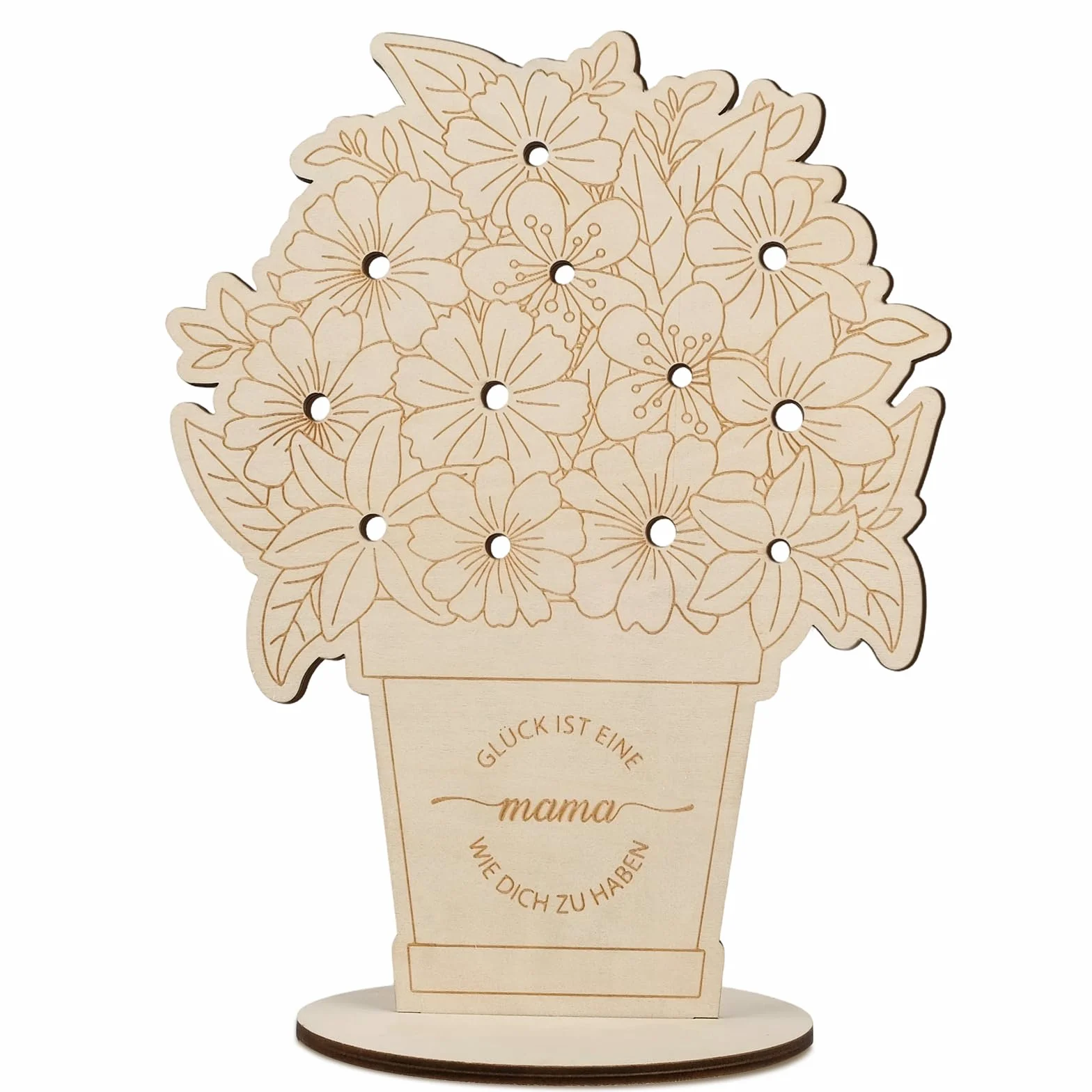 Bouquet de fleurs en bois kit de bricolage avec gravure décoration en bois