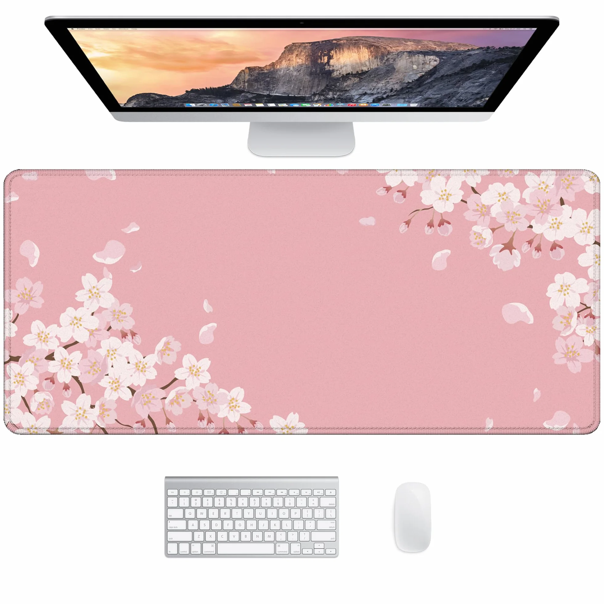 Grand Tapis De Souris XXL Gaming 90x40cm Rose Sakura