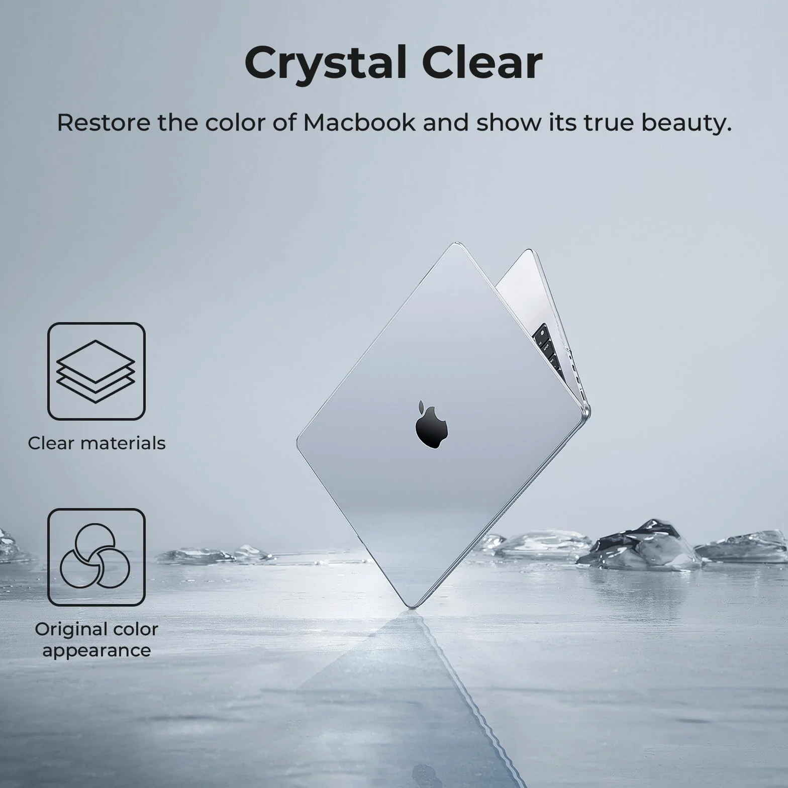 EooCoo Coque Compatible avec MacBook Pro 14 Pouces Transparent Cristal M5 A3427 A3426 A3434 M4 A3112 A3185 A3401 M3 A2918 A2992 M2 A2779 M1 A2442 Étui-clavier