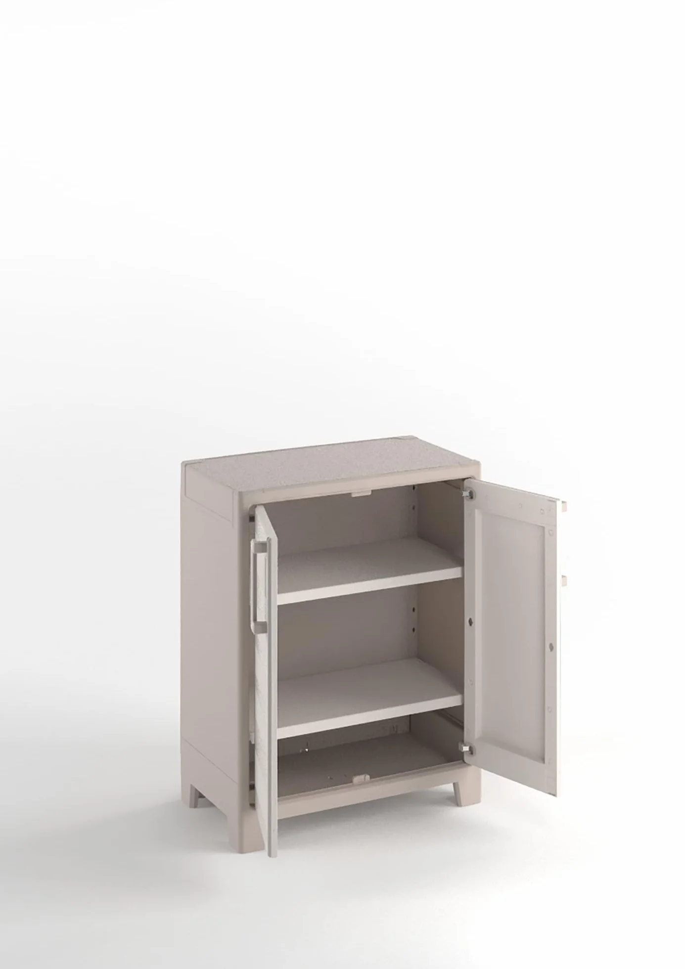 Keter Armoire Basse Gulliver Armoire de Rangement Résine 80 x 44 x 99.5 cm Beige Sable