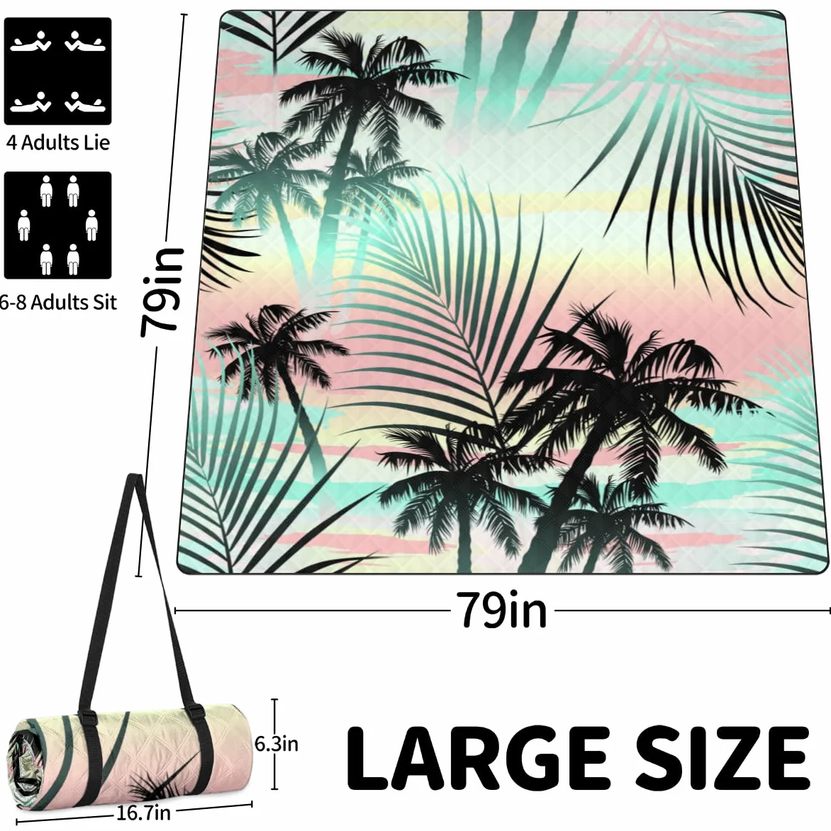 Grande couverture de pique-nique imperméable, légère, portable, pliable, lavable en machine, tapis de voyage pour camping et parc