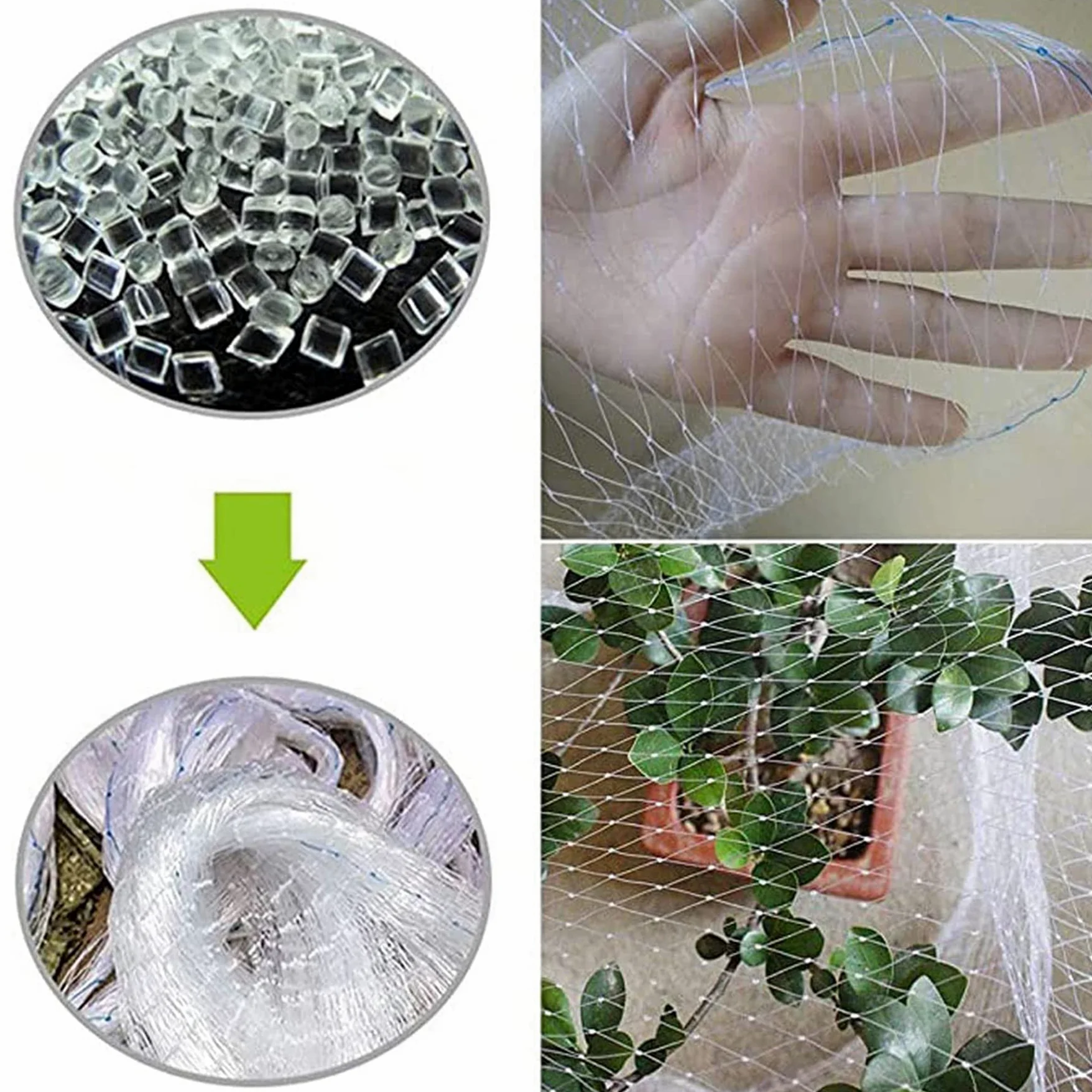 Filet Anti Oiseaux en Maille Filet de Protection Jardin(5m x 15m) | Filet Anti Pigeon Transparent, Filet Anti-Oiseaux pour Balcon, Bassin, Fruits, Légumes et Plantes, Oiseaux Contrôle