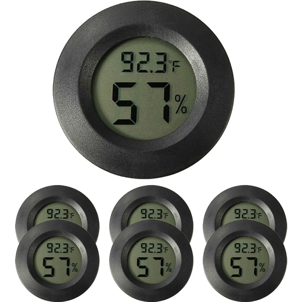BESPORTBLE 3 Ensembles -hygromètre Rond Thermomètre De Piscine Stations Météo Thermomètre Digital Thermometre Digital Thermomètre Numérique Pour Aquarium De Reptiles Black 7 Pièces * 3