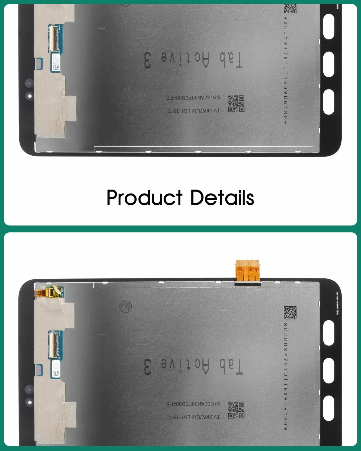 Écran LCD de rechange Samsung Galaxy Tab Active3 SM-T570 Touch Digitizer Kit WiFi Noir