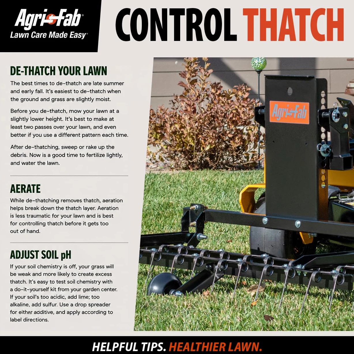 Agri-Fab AG45-0294 Démousseur tracté avec dents ressorts Noir Largeur de travail 102 cm