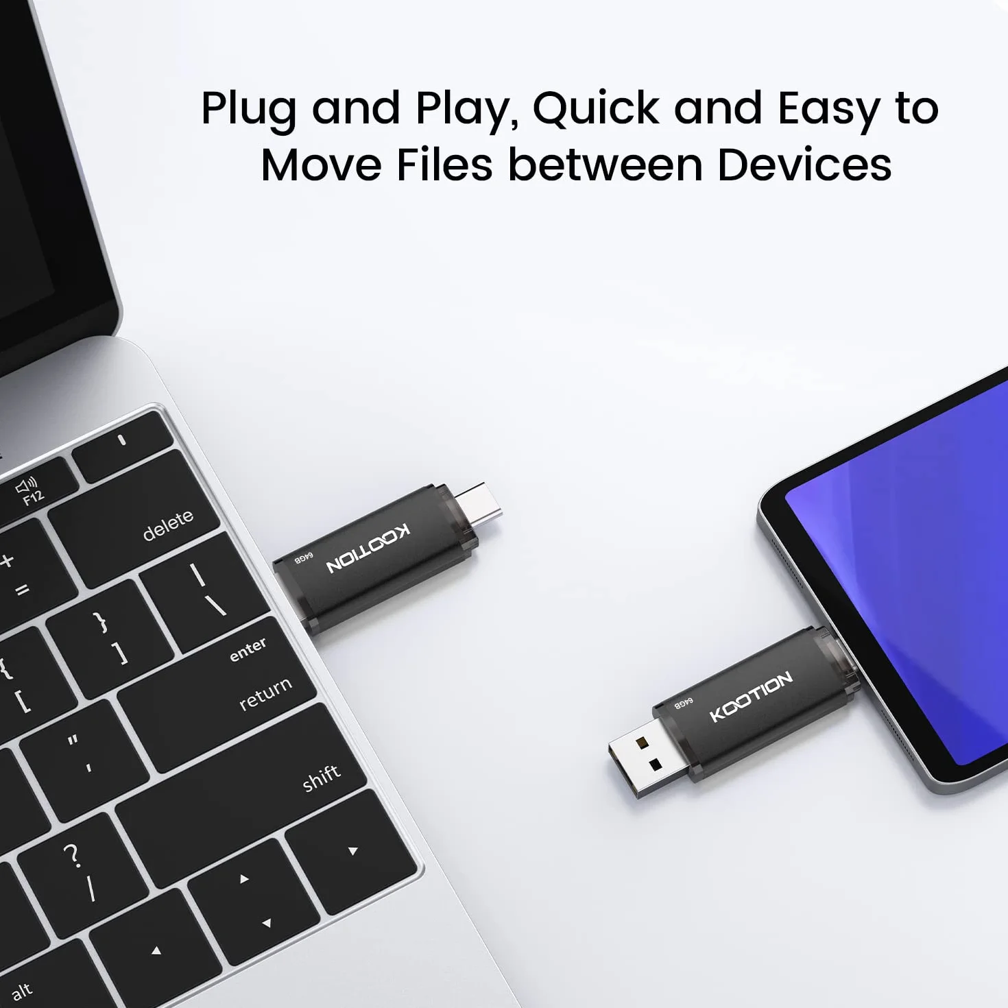 KOOTION Clé USB C 64 Go USB 2.0 OTG Noir