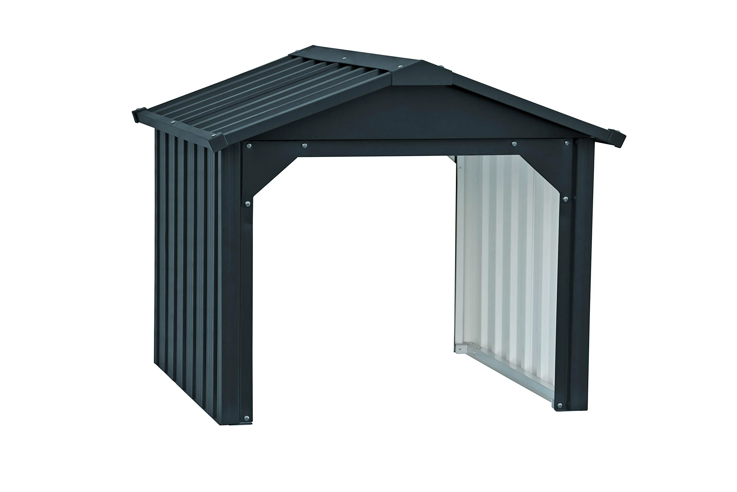 Duramax Garage pour Tondeuse à gazon robotisée en métal, ouvert, protège les tondeuses à gazon et les stations de chargement de batterie, Carport pour tondeuse à gazon robotisée