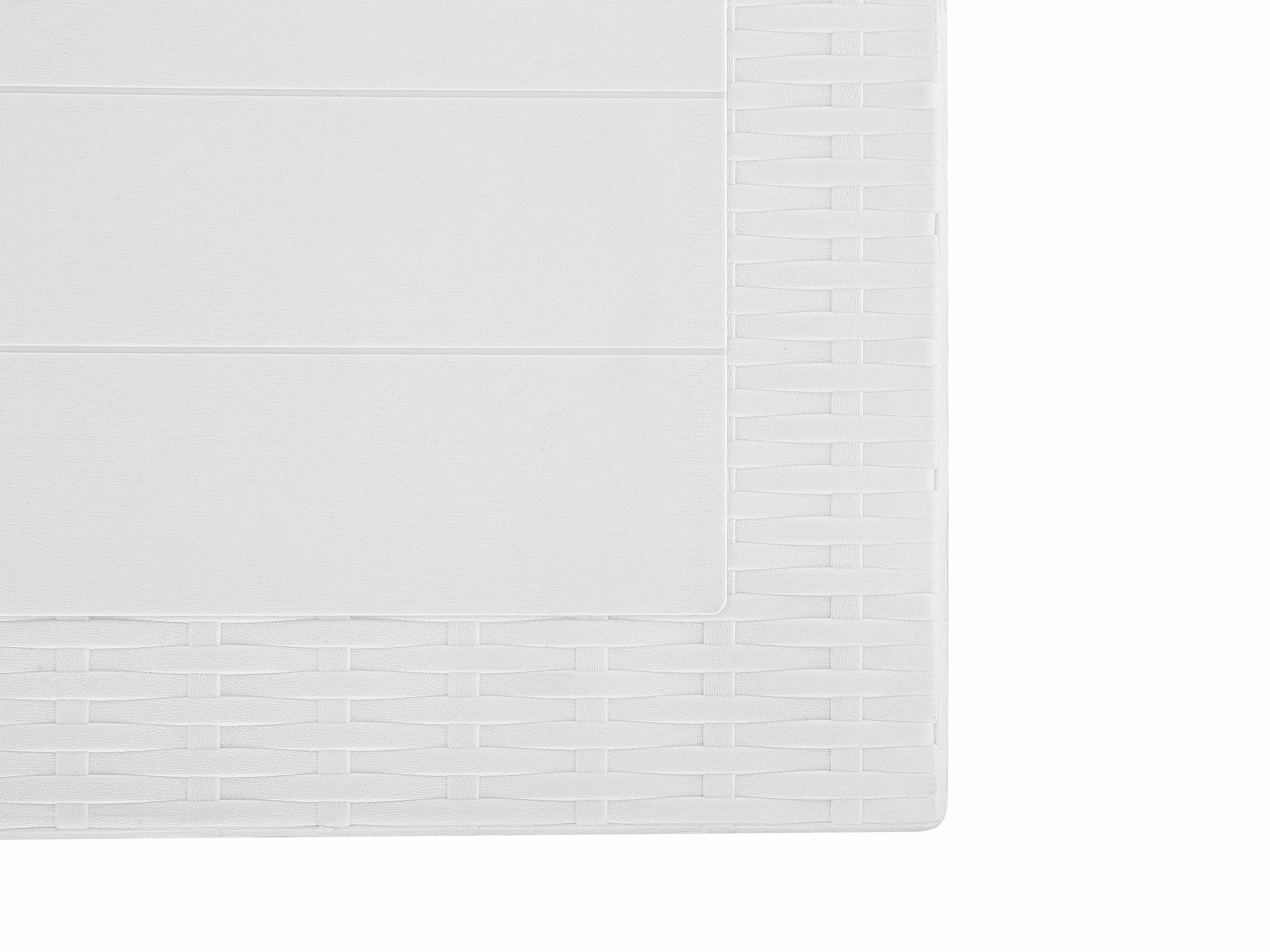 Beliani Table d'Extérieur Carrée 80 x 80 cm Blanche Effet Rotin pour Jardin ou Terrasse