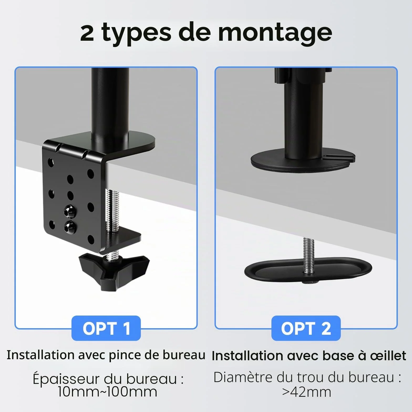 Suptek Support Écran PC avec Plateau pour Ordinateur Portable, Support Moniteur LCD/LED, Rehausseur d'Écran Bureau