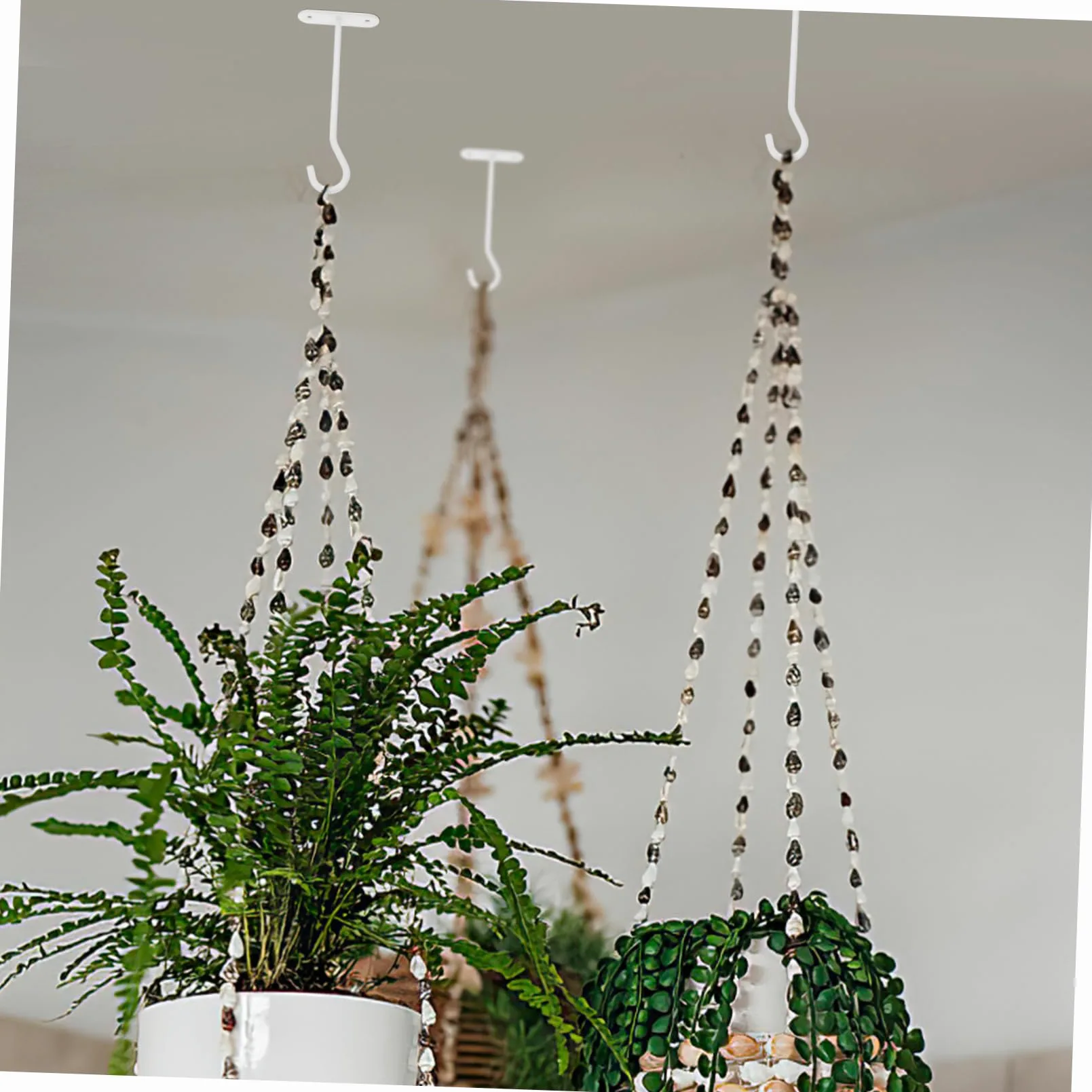 ibasenice 10 Ensembles Crochet pour Plante en Pot Cintres pour Plantes en Plein Air Crochets à Plantes pour Paniers Suspendus Crochets Extérieurs pour Plantes Suspendues Blanche Le Fer