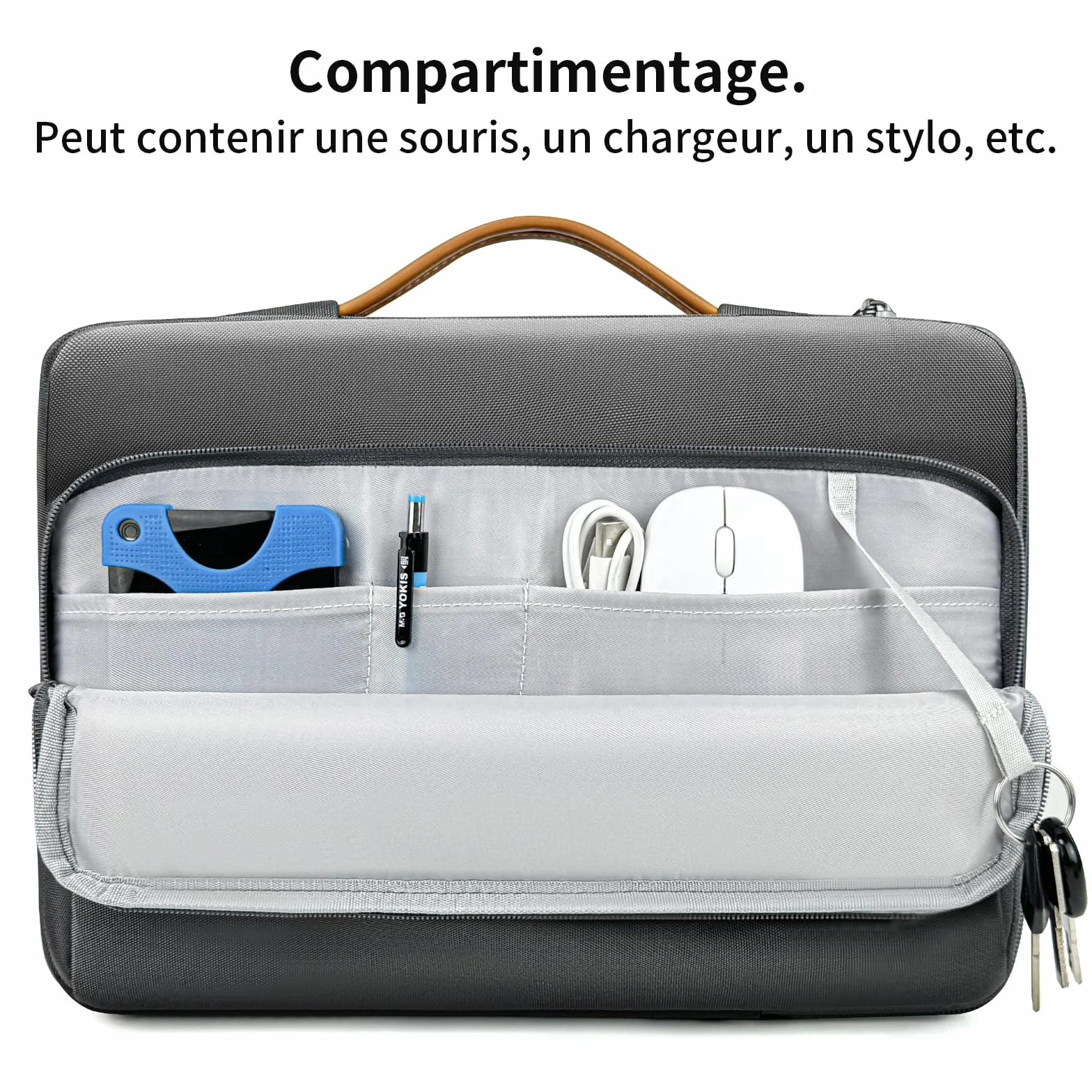 NIMOSA 15.6 Pouces Sac Ordinateur Portable Imperméable Mallette Bandoulière Porte Document Sac de Messager YKK zip Travail Université