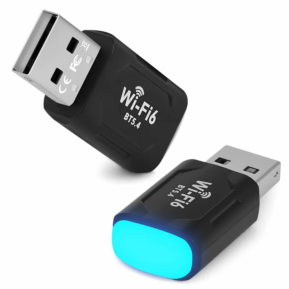 Clé WiFi 6 USB Double Bande 5GHz/2.4GHz Adaptateur WiFi Dongle 2 en 1 Bluetooth 5.4 pour PC Windows 10/11