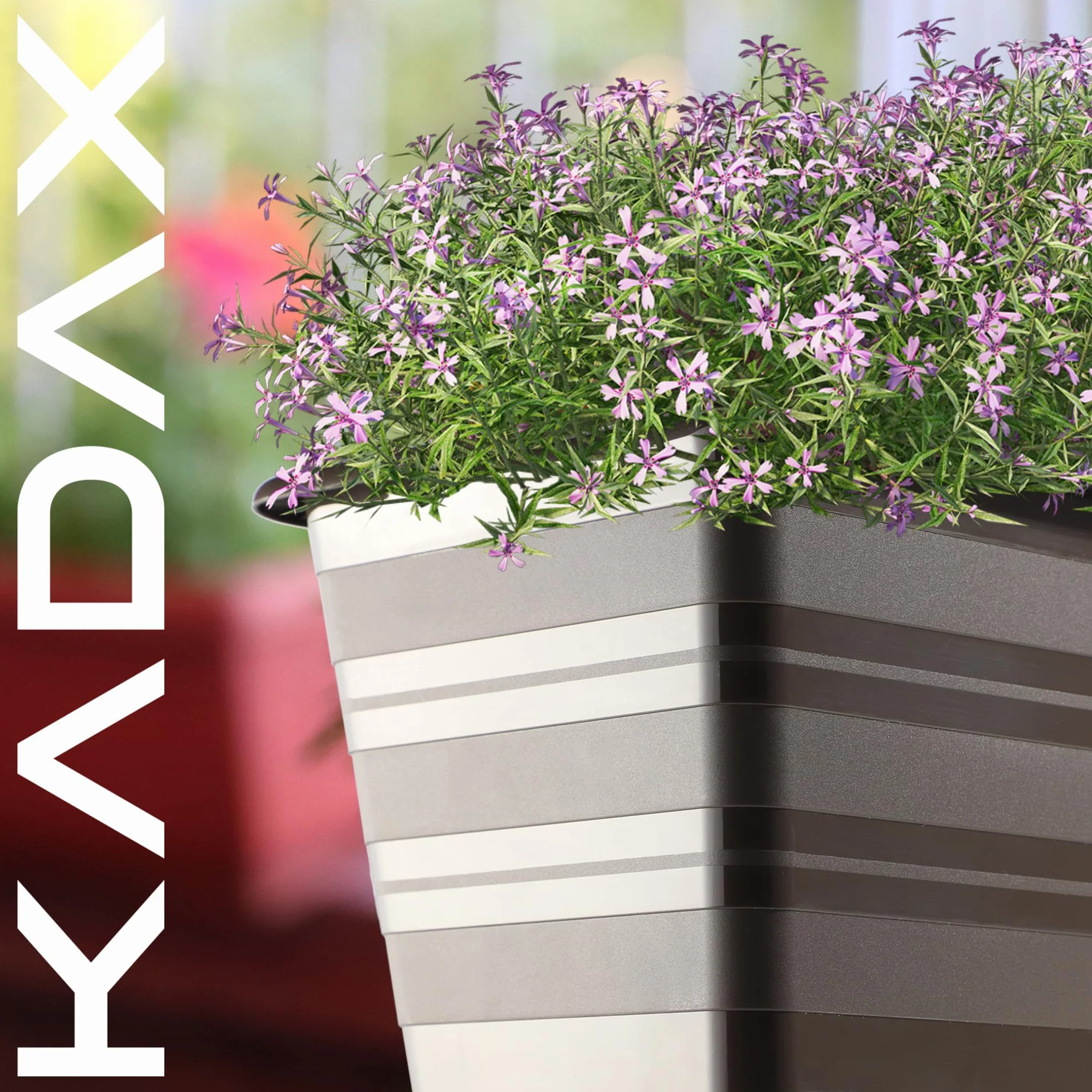 KADAX Jardinière marron 4x40 cm, pot de balcon en plastique résistant aux intempéries