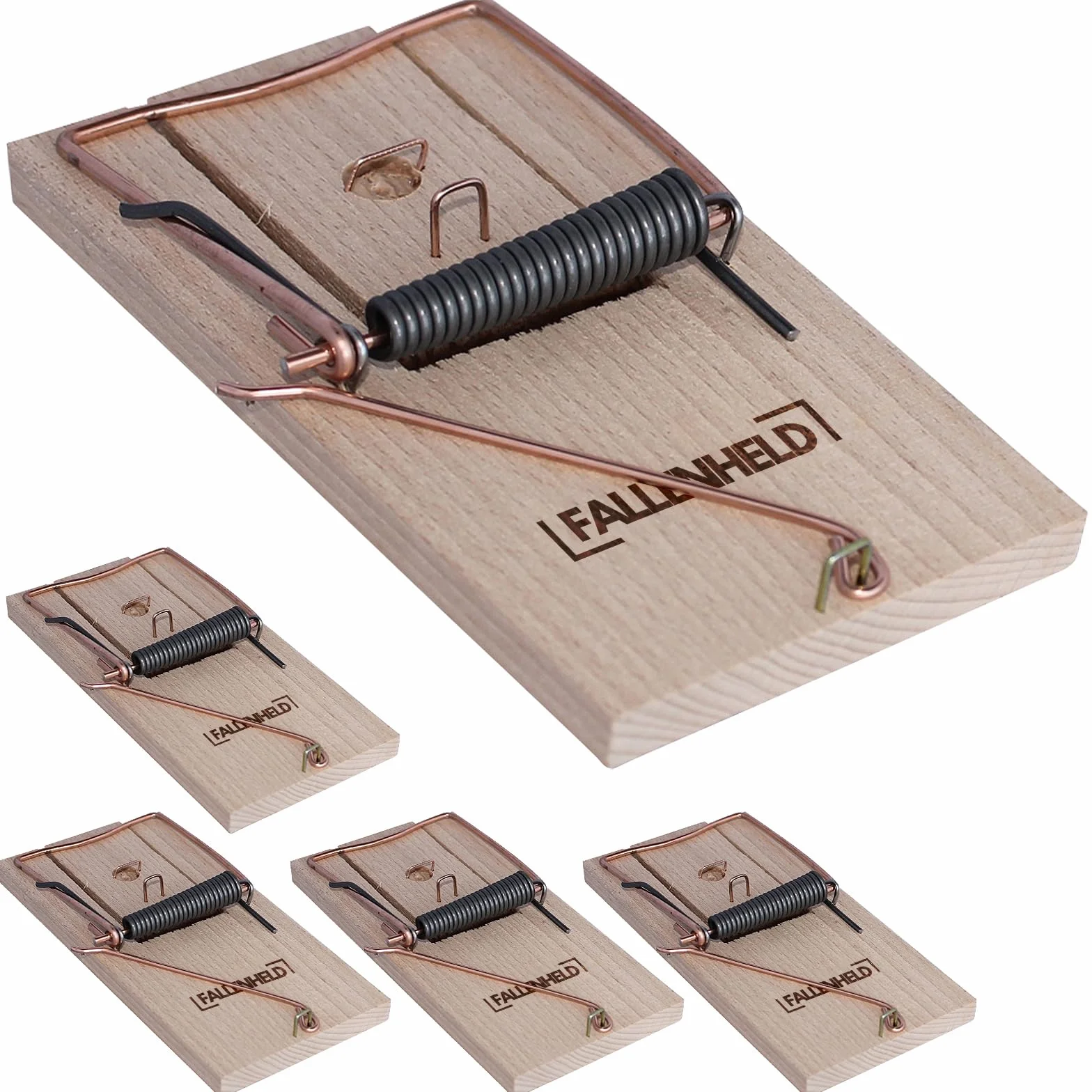 Pièges à Rats en Bois Lot de 5 - Tapette puissante sans Poison, Réutilisable
