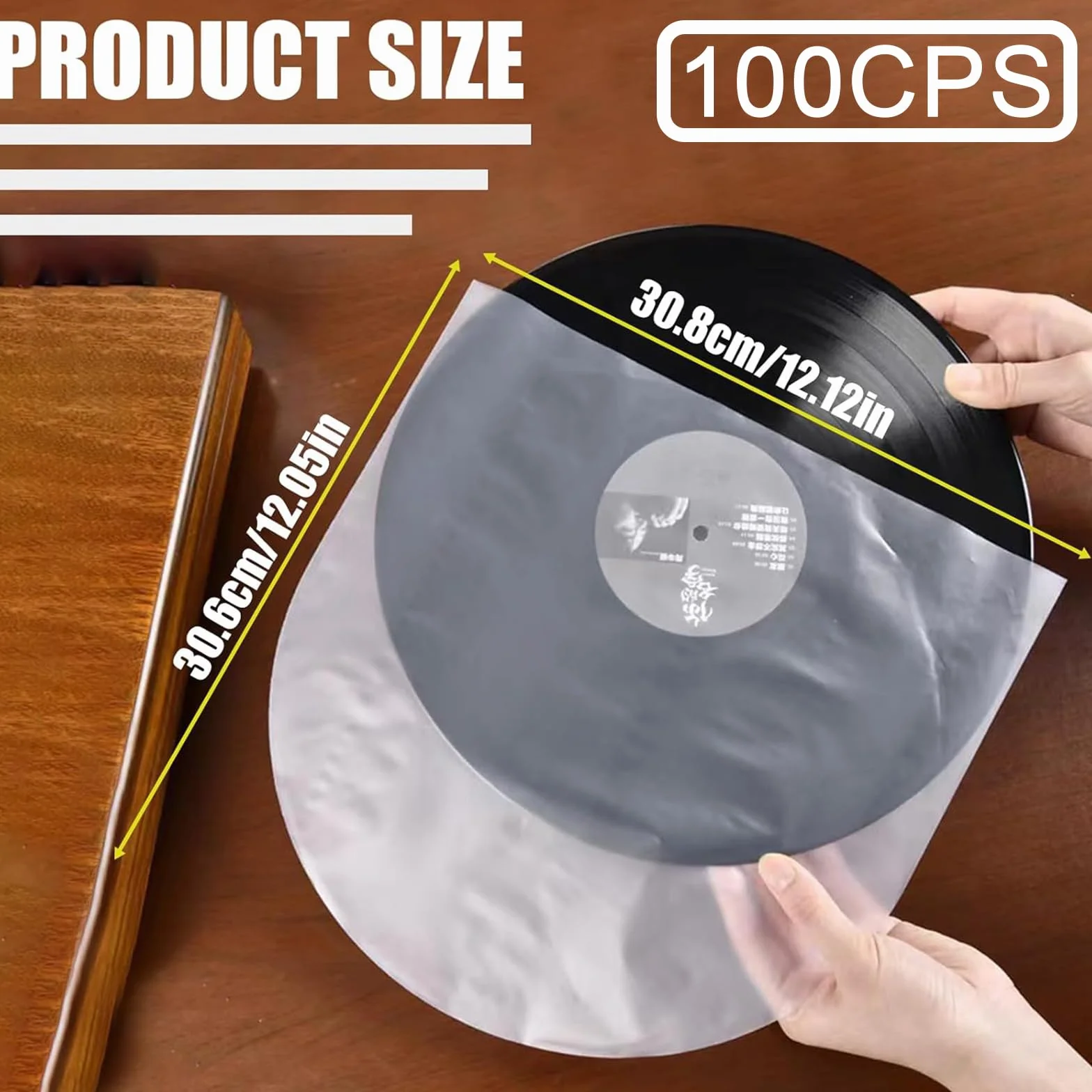 Pochette Vinyle 33 Tours 50 pièces Intérieures Transparentes Antistatique pour Disques 12"
