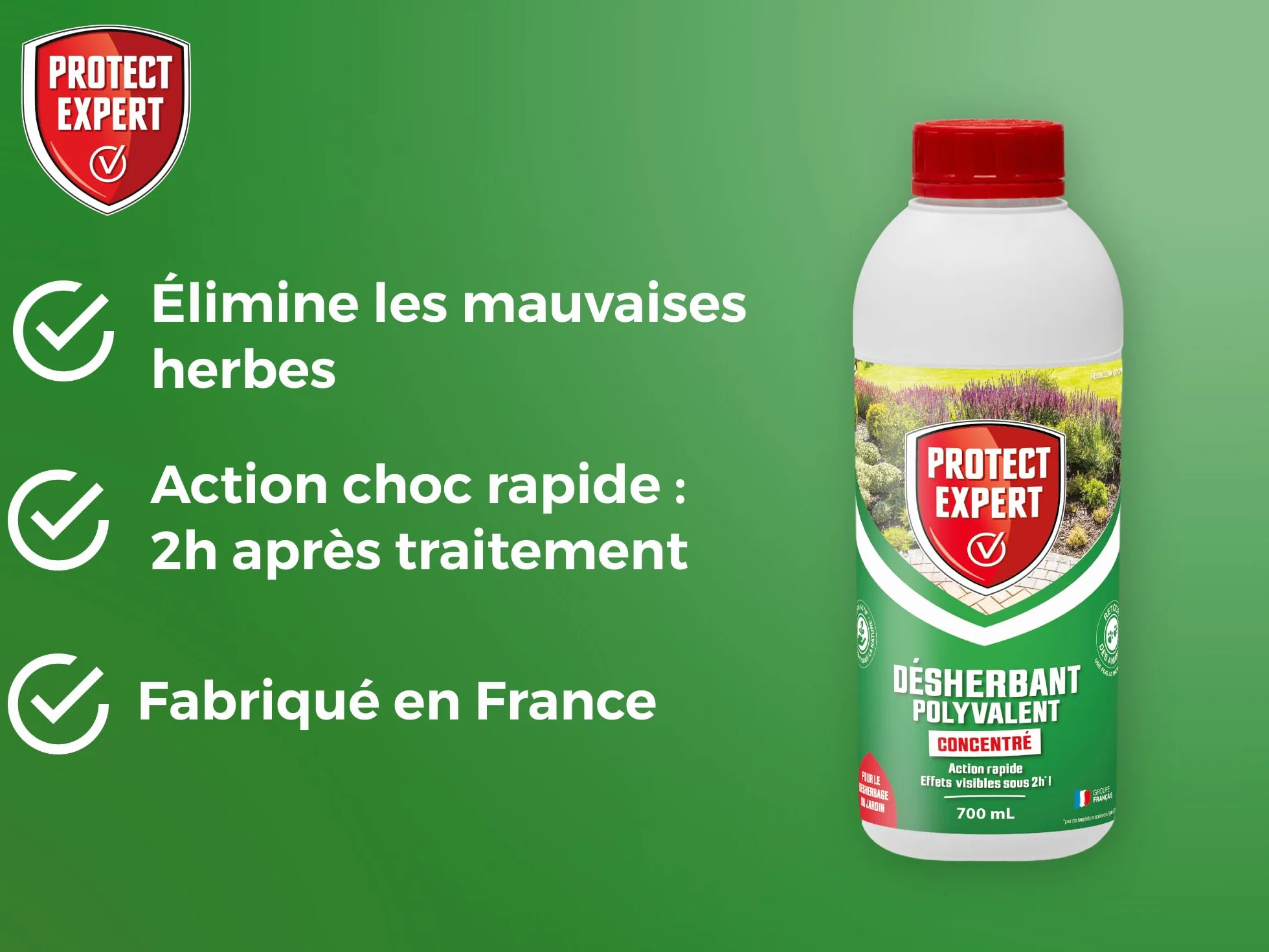 PROTECT EXPERT Désherbant Polyvalent Concentré 700ml PROHERBIO700 Jusqu’à 58m²