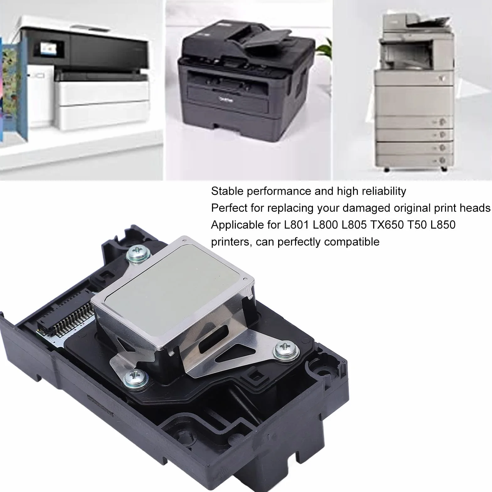 Tête d'impression TX650 pour L801 L800 L805, Remplacement Transparente