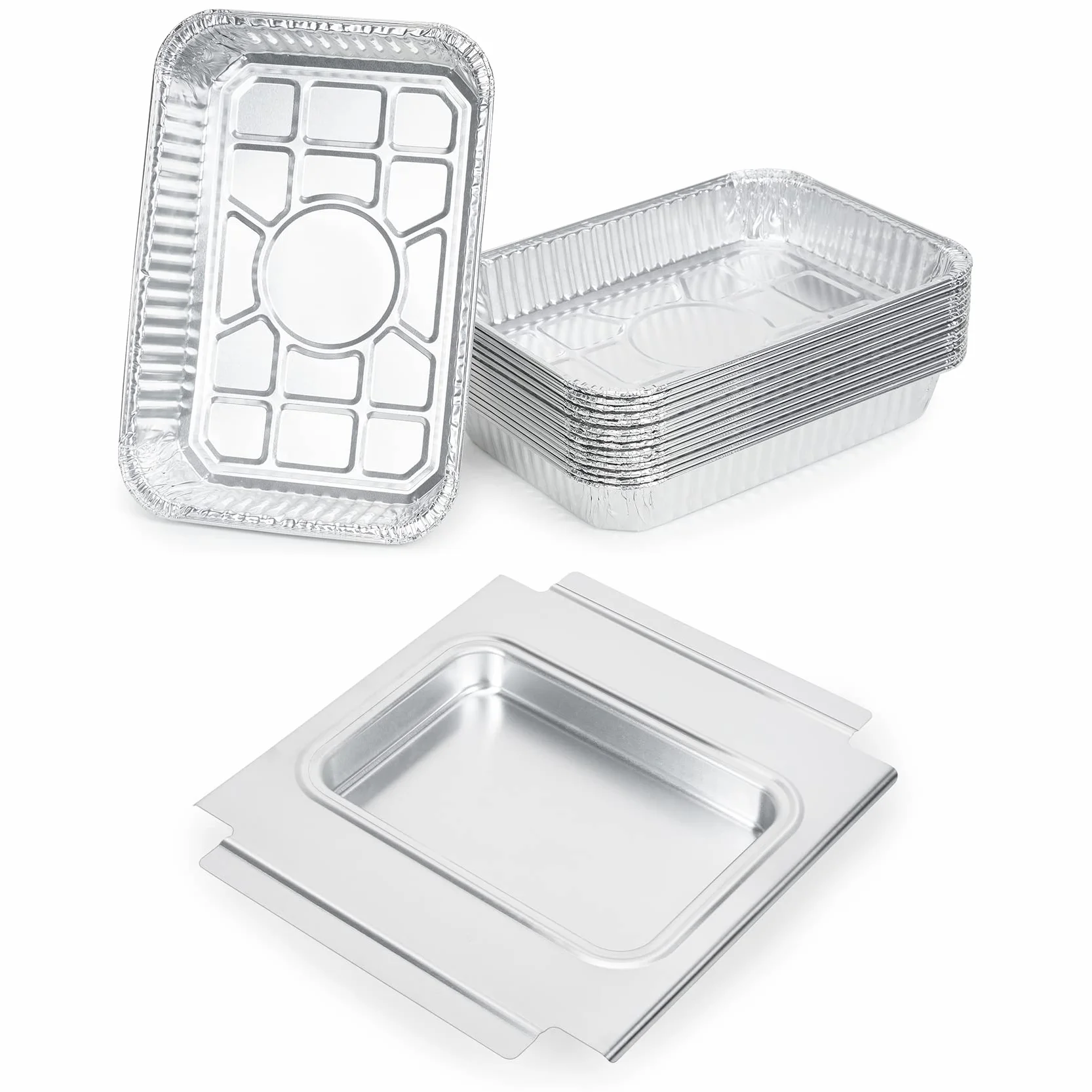 onlyfire Barquette Aluminium Jetable 27x30x3,2cm pour Barbecue Weber Q200 Q300 Série