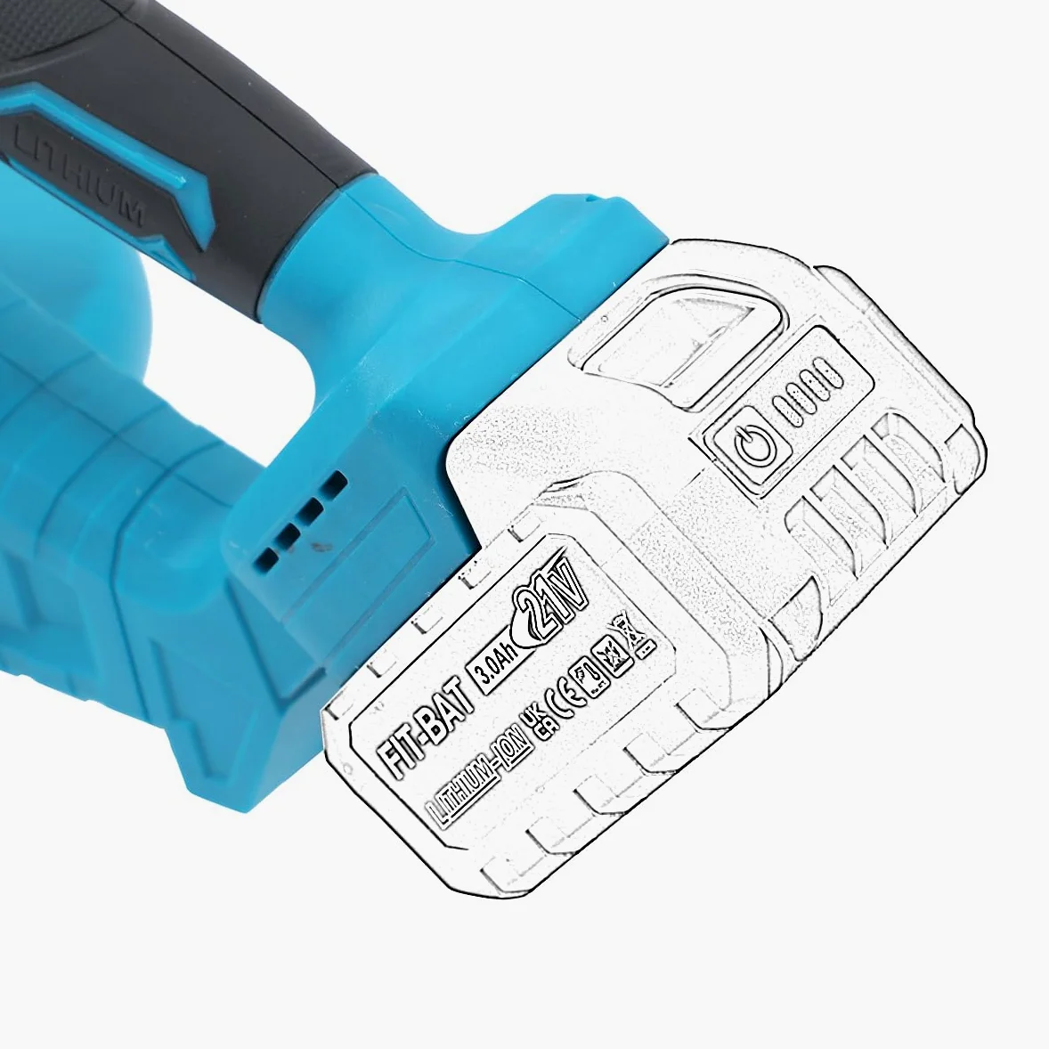 KATSU FIT-Bat 21V Souffleur de Feuilles sans Fil Souffleur d'air Portable Aspirateurs pour Garage Construction Jardin l'entretien Pelouse, sans Batterie