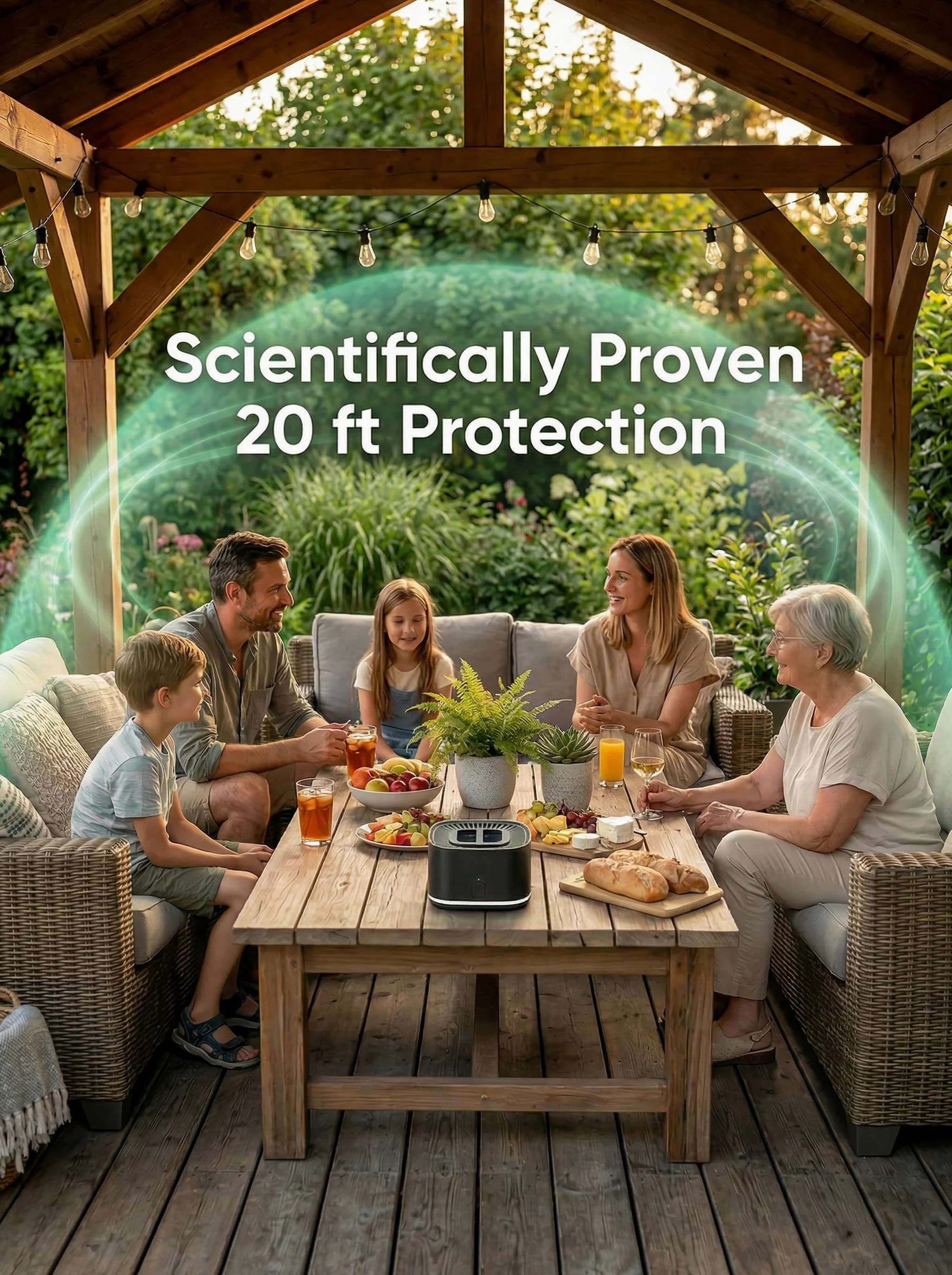 BuggyBands Répulsif anti-moustiques portable pour extérieur et intérieur - Rechargeable - Zone de couverture de 6 m pour le camping, la randonnée, le jardin - Sans danger pour les enfants et les