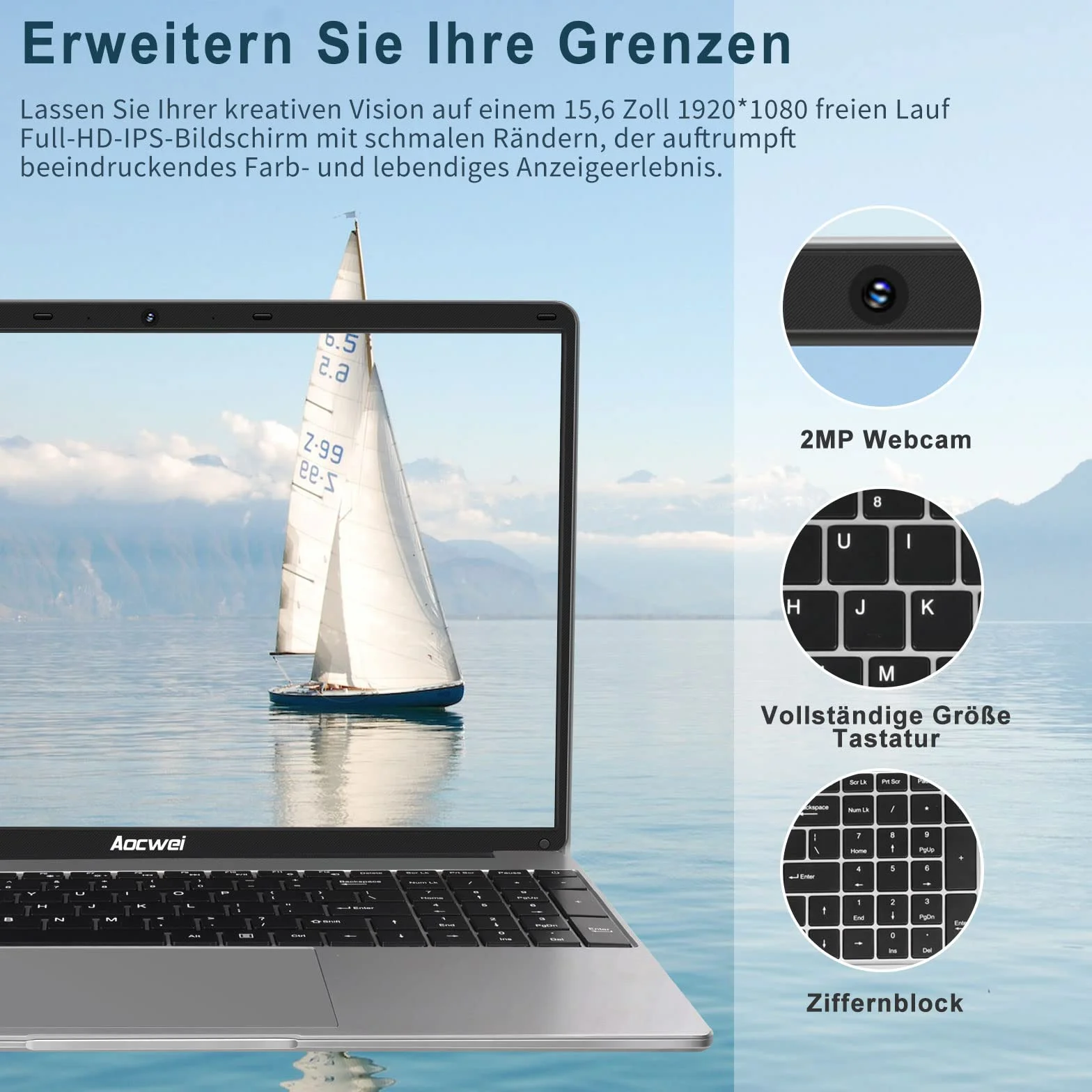 NOTODD Ordinateur Portable 14 Pouces 6 Go RAM 128 Go SSD 1TB Win11 Celeron J4105 WiFi BT4.2 Mini HDMI AZERTY