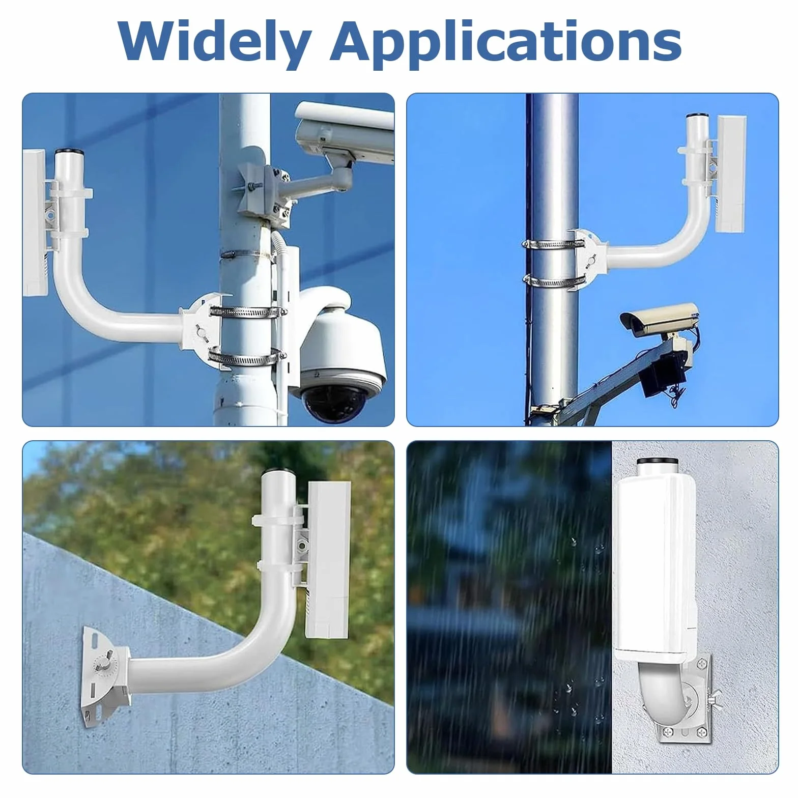 OUKENS Support de Pont sans Fil, 2 pièces Support Mural réglable 150° Acier Inoxydable, Accessoire Montage Poteau J pour Point d'accès AP Extérieur