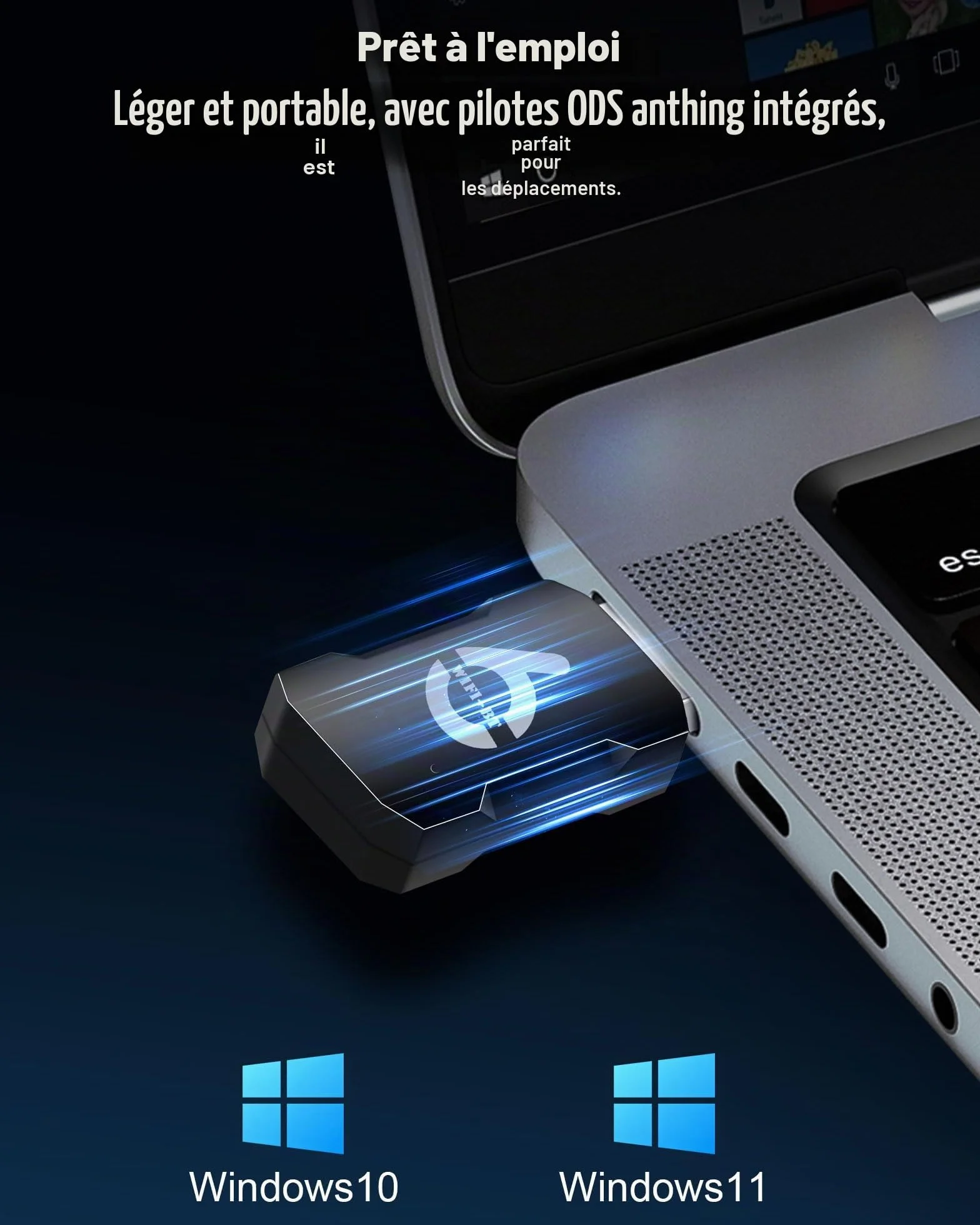 RUIZHI Bluetooth Clé WiFi AX900Mbs WiFi 6 Doublebande 5.8 GHz 2.4 GHz 5.3 Bluetooth USB 2.0 Dongle Mini Adapter Compatible Windows 11/10