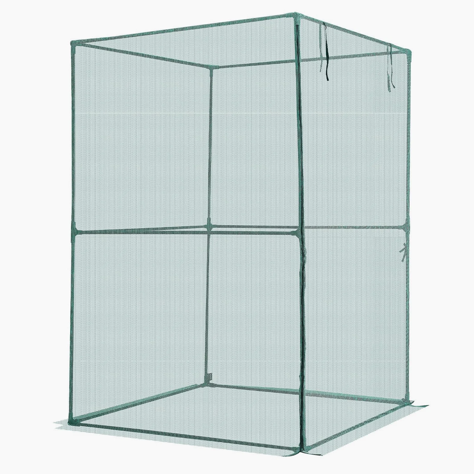 VEVOR Cage à Culture Jardin 1,2x1,2x1,8 m Cage à Plantes avec Porte Zippée pour Tomates, Filet Anti Oiseaux Résistante au Vent Filet de Protection de Plantes Couverture de Potager Surélevé Extérieur