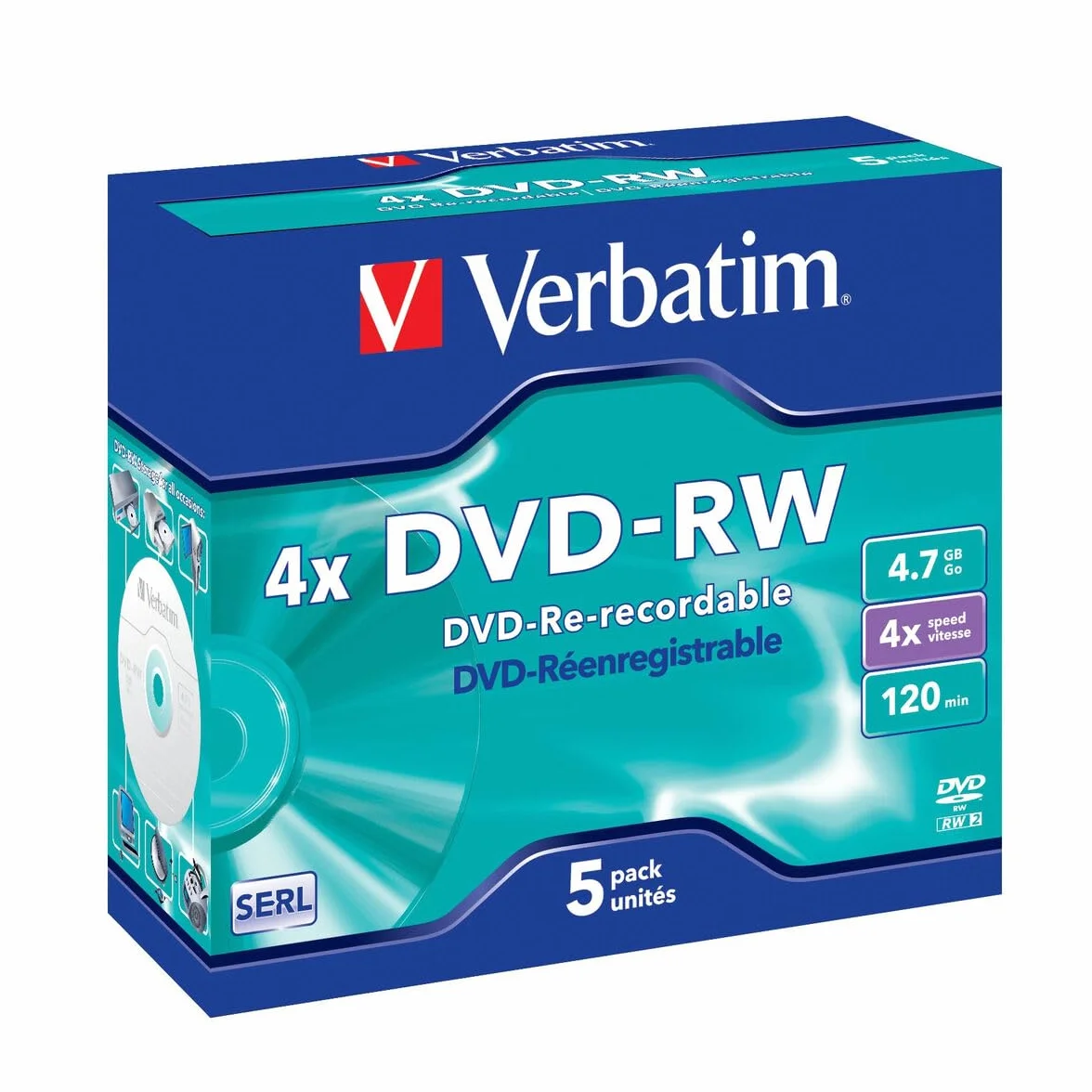 Verbatim DVD-RW Matt Silver 4,7 Go DVD+R