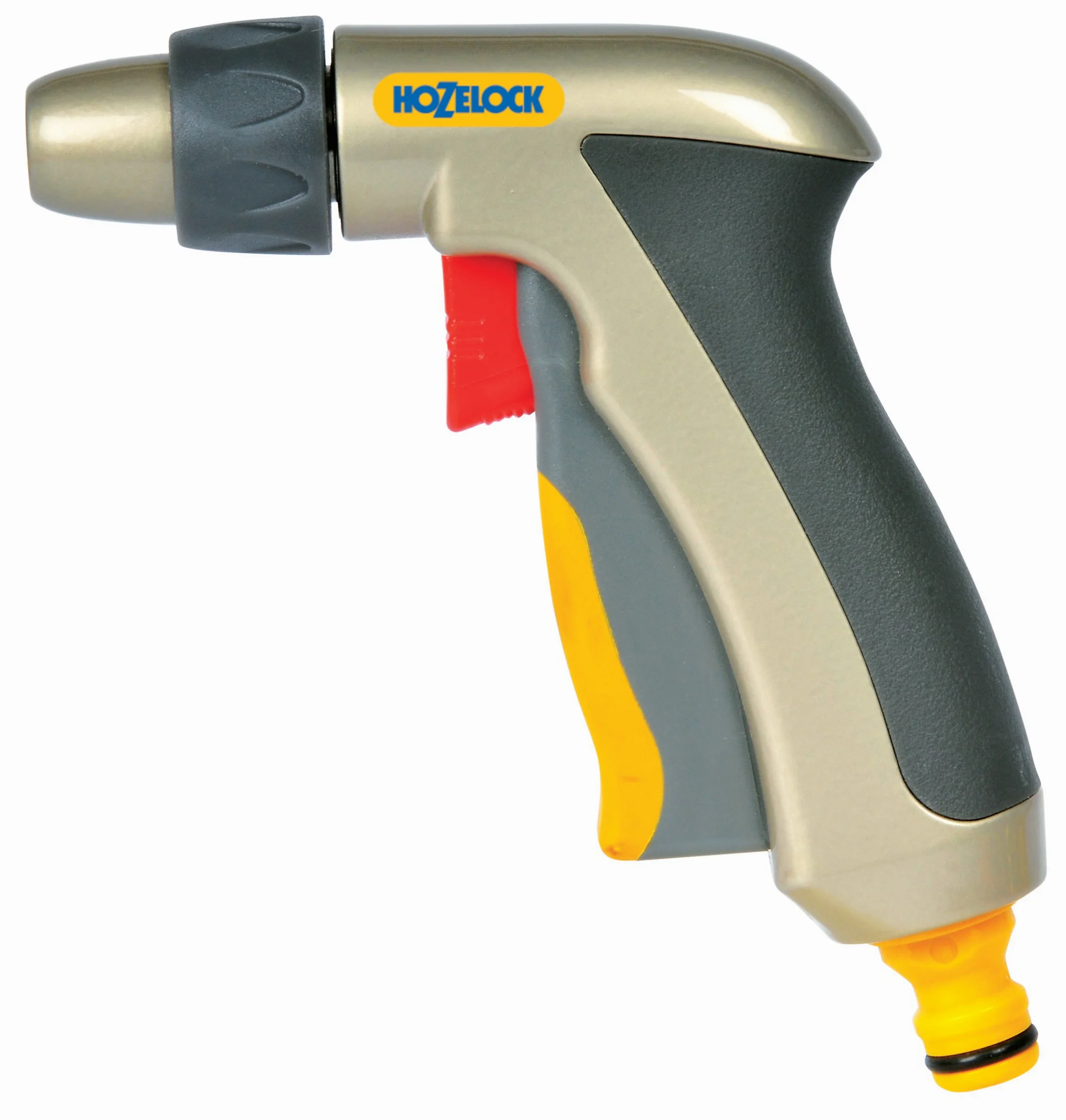 HOZELOCK - Pistolet d'Arrosage Jet Droit Plus : Pistolet de Nettoyage Métal, Ergonomique et Extrêmement Compact pour un Confort d'Utilisation Optimal, Vérouillable, 2 Jets [2690 6001]