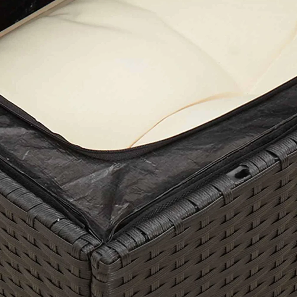 vidaXL Canapé de Jardin 3 Places Résine Tressée Noir
