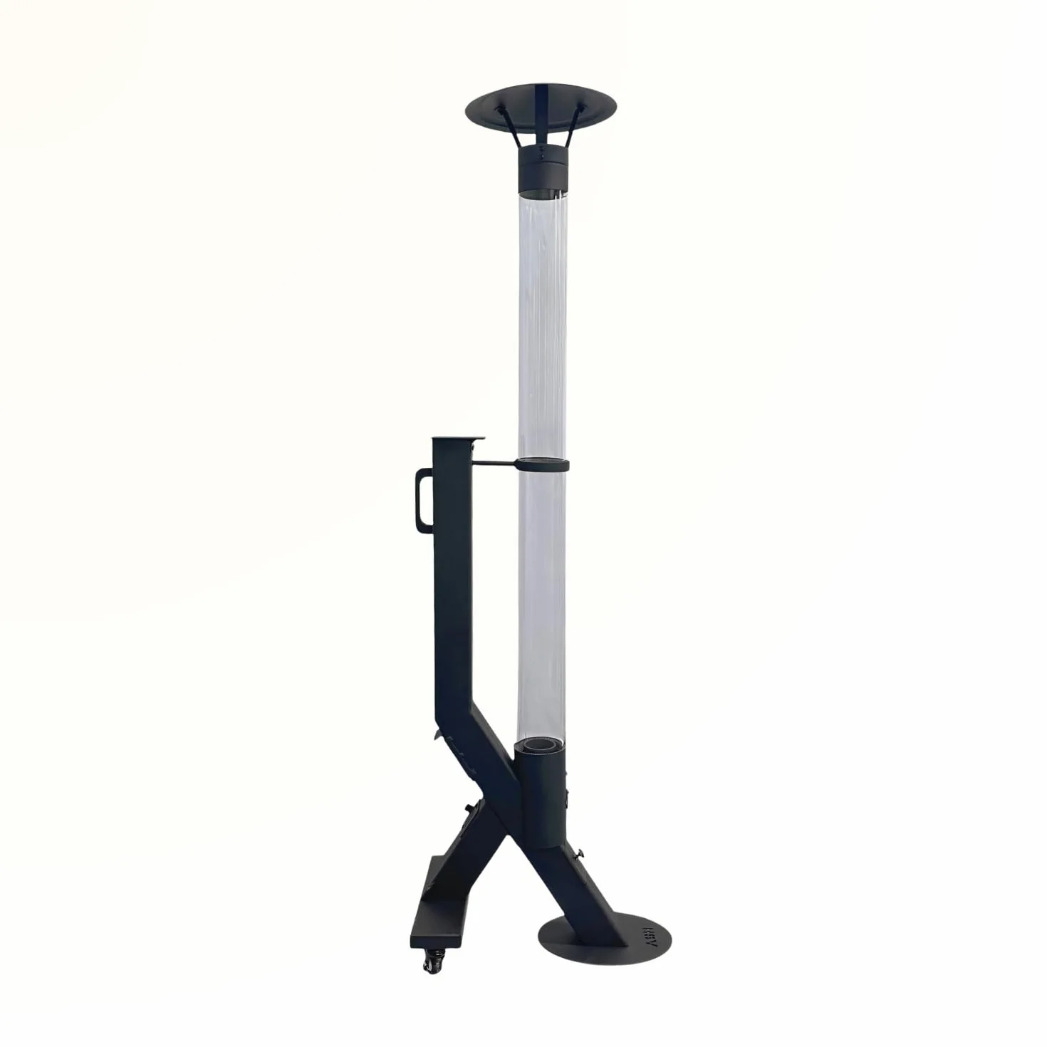 Poêle à pellets colonne de feu chauffage terrasse extérieur 174 cm noir