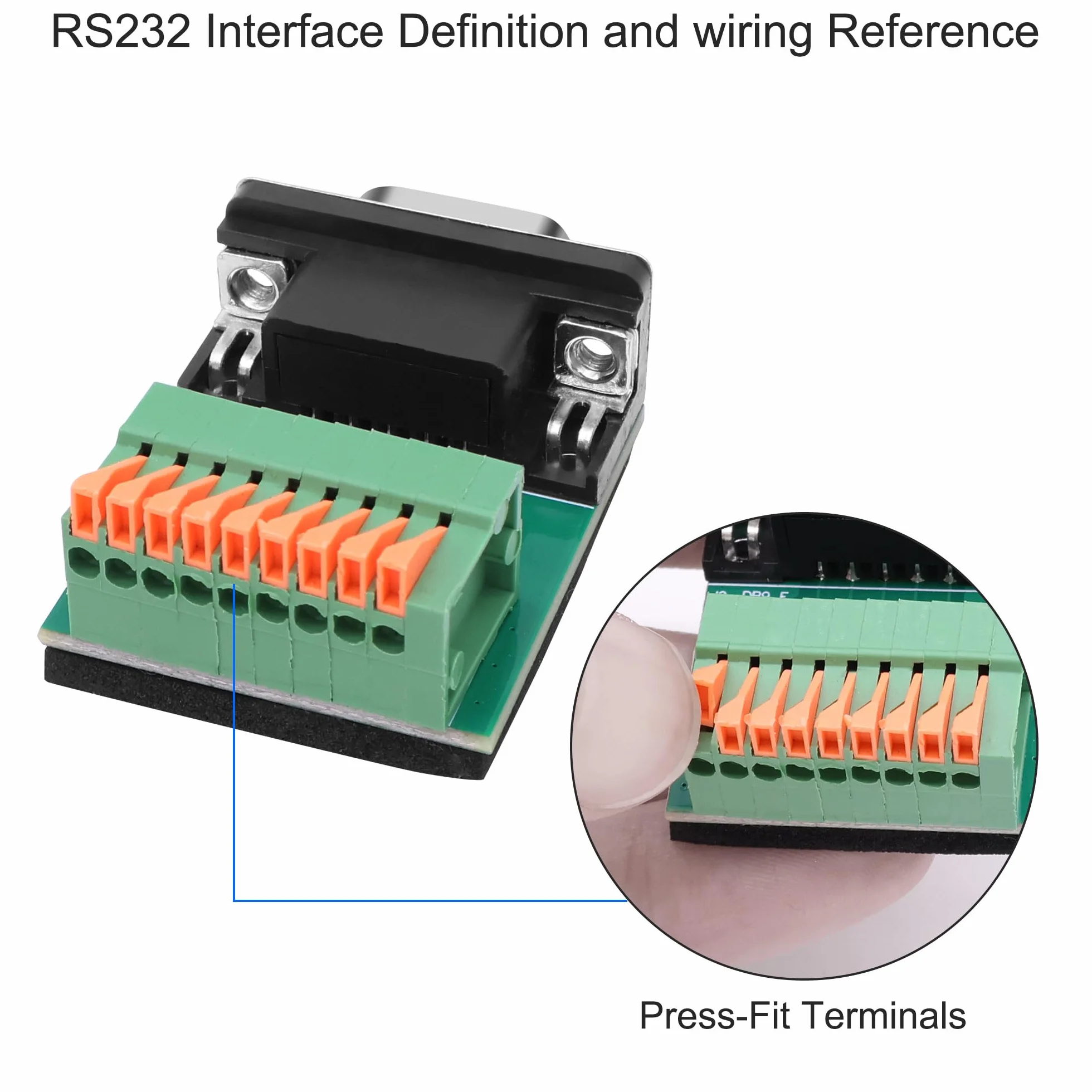 Adaptateur DB9 sans soudure RS232 D-SUB femelle vers connecteur à ressort 9 broches