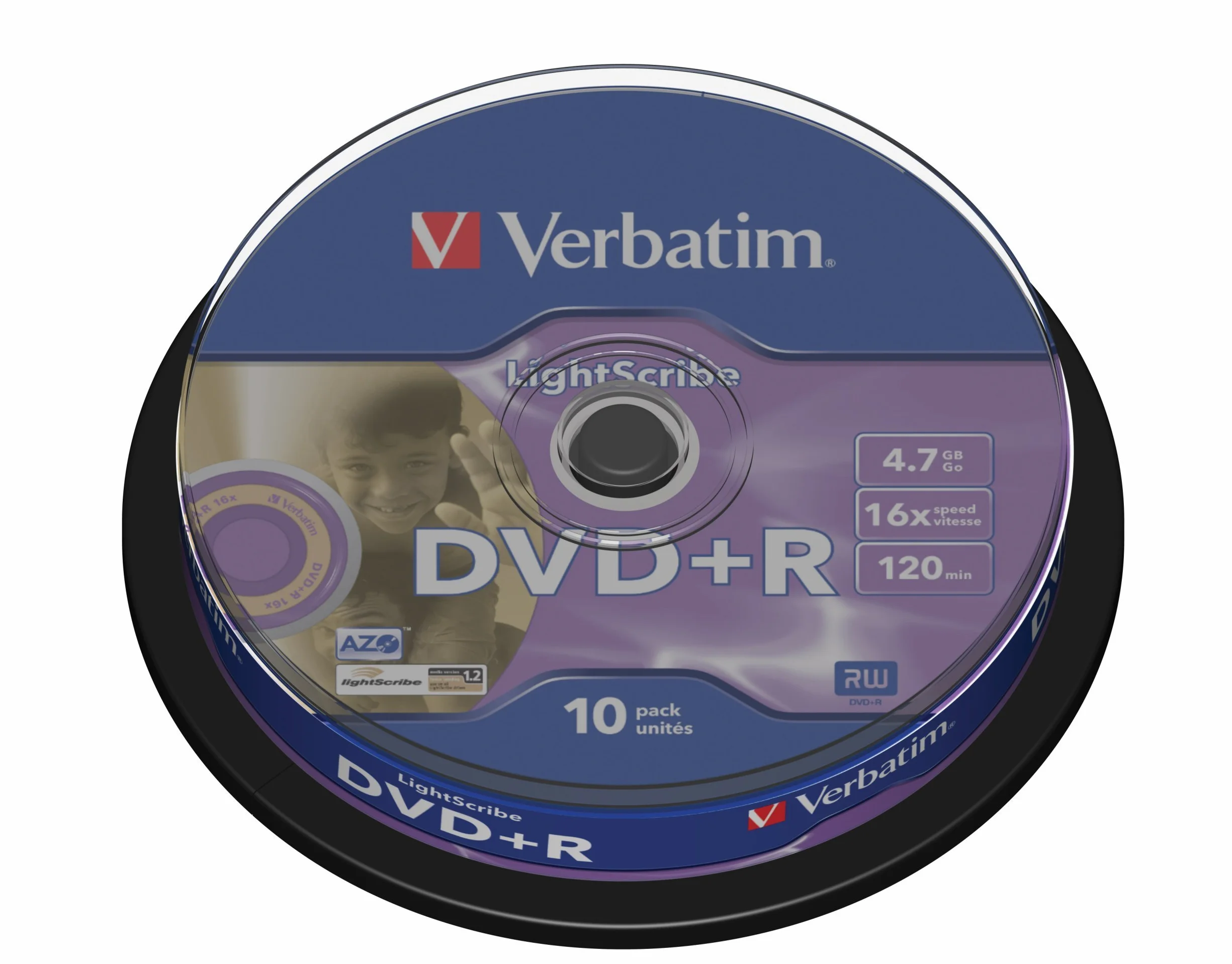 Verbatim DVD+R Advanced Azo+ 16X LightScribe 4.7GB Spindle 10